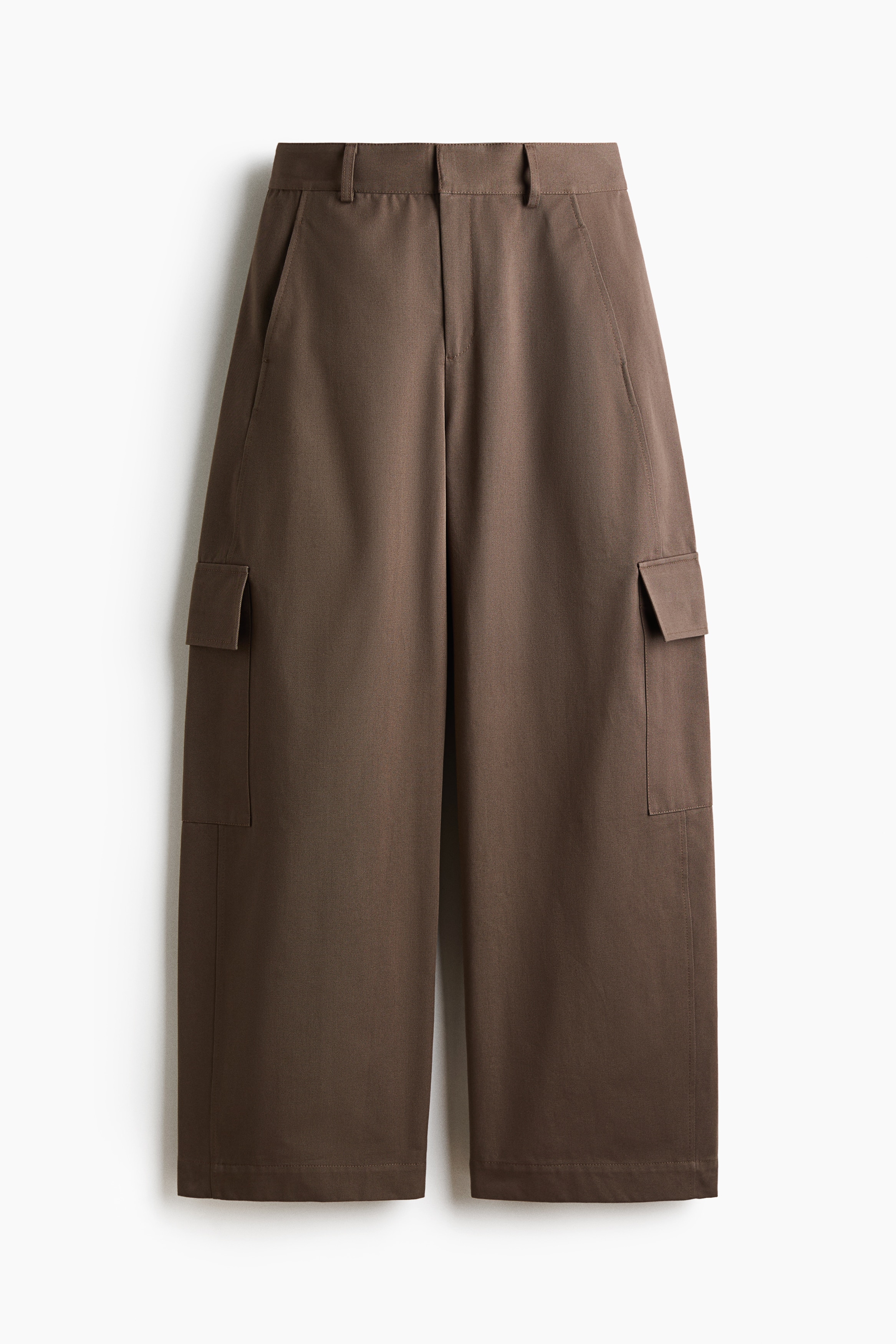 Pantalón barrel de algodón - Verde caqui