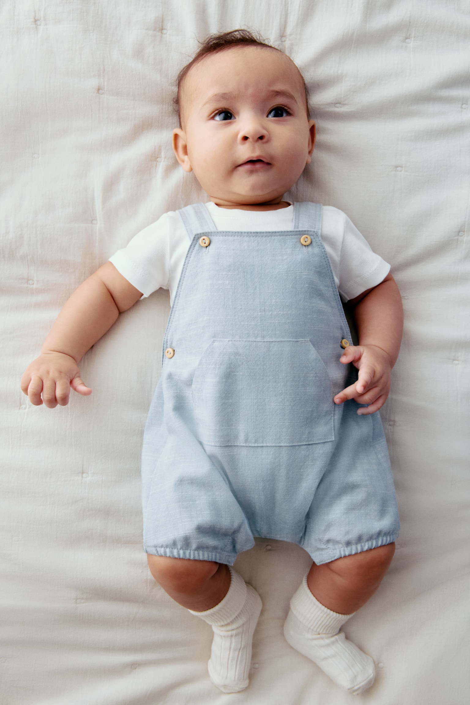 2-piece cotton set - Light blue/White/Beige/White/Light denim blue/White/Dark grey/White - 2