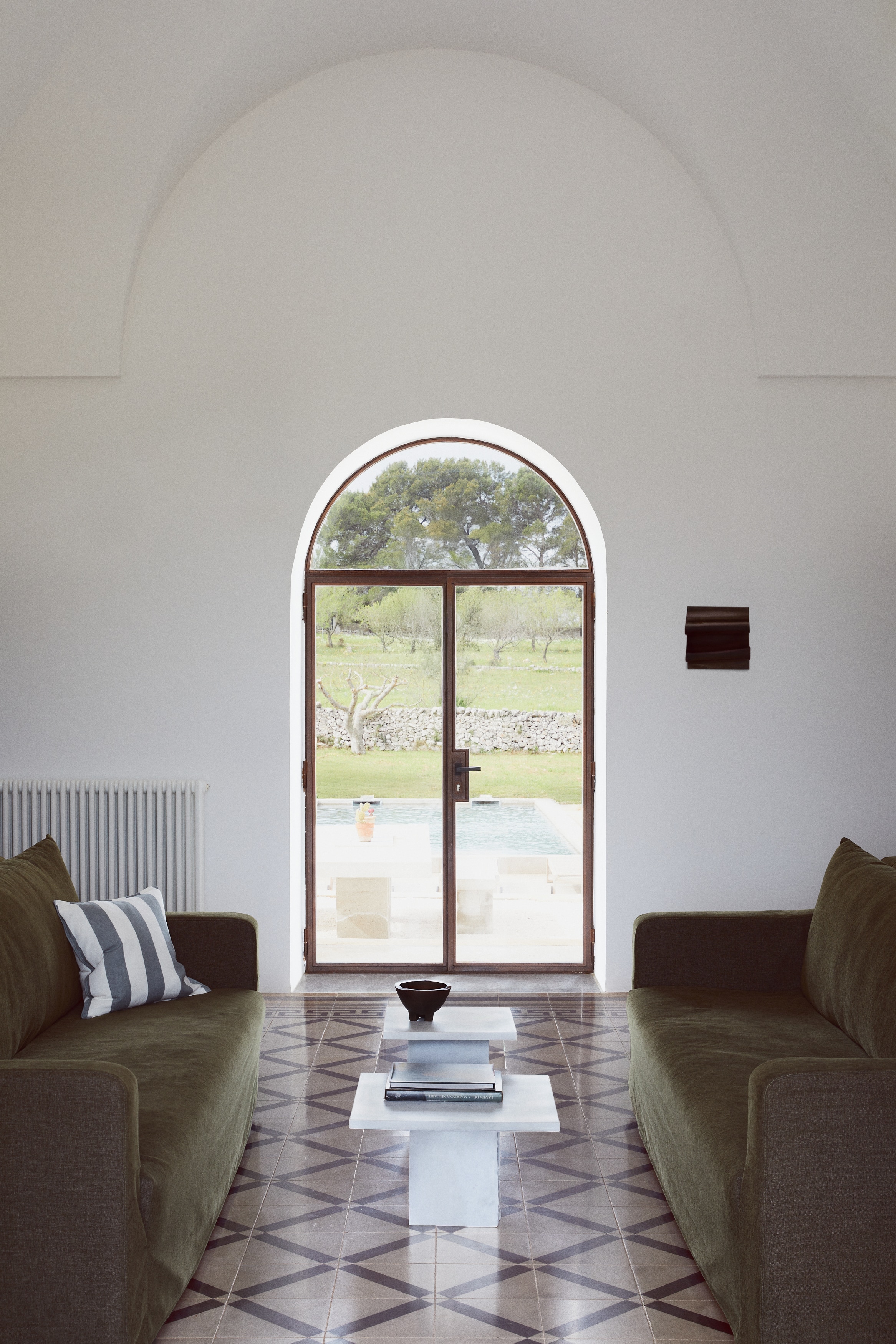 Linen-Blend Cushion Cover - Gray-green/striped/Light dusty blue/striped/Dark brown/striped/Beige/striped/Navy blue/striped/Light brown/white striped/Dark olive green/striped/Light dusty pink/striped/Light yellow/striped