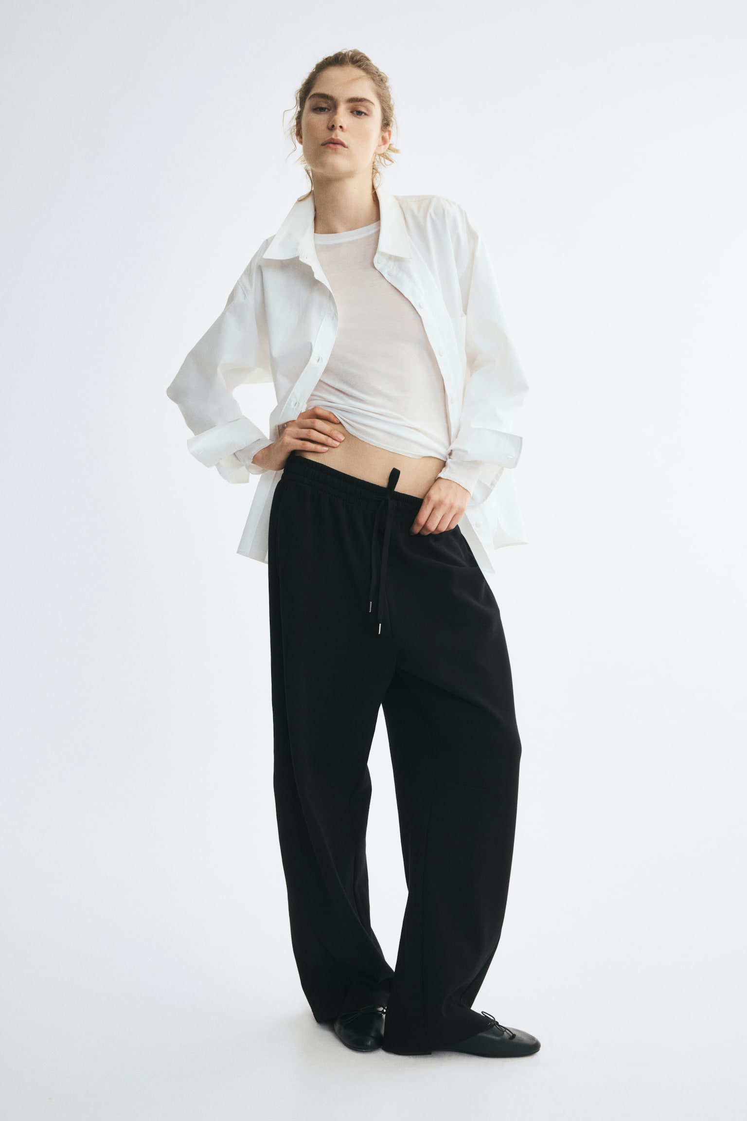 Женские брюки H&M Barrel-Leg, цвет: Чёрный — фото 3