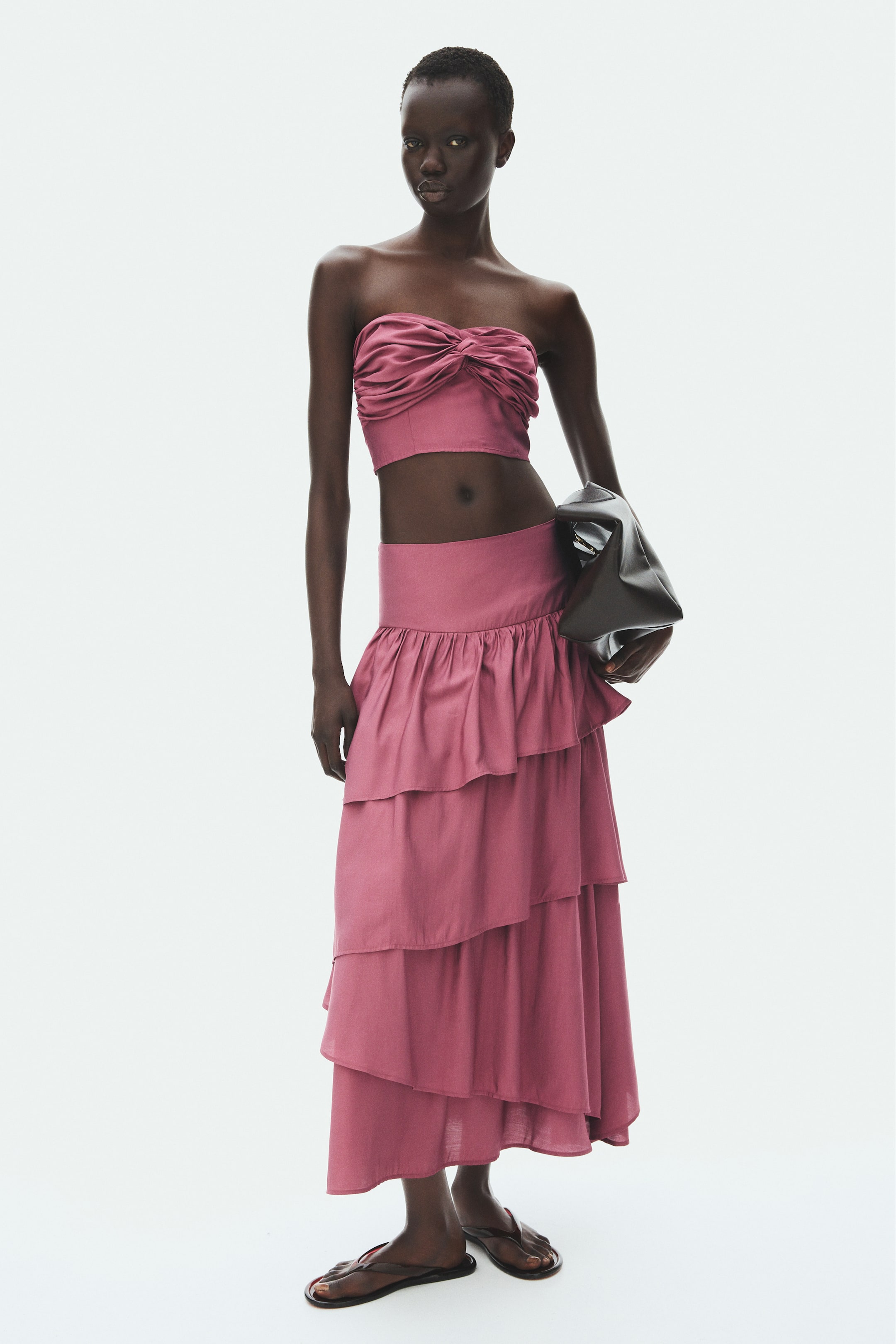 Flounced Viscose-Blend Skirt