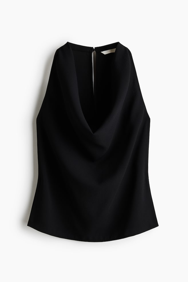 Cowl-neck top - Black - 1