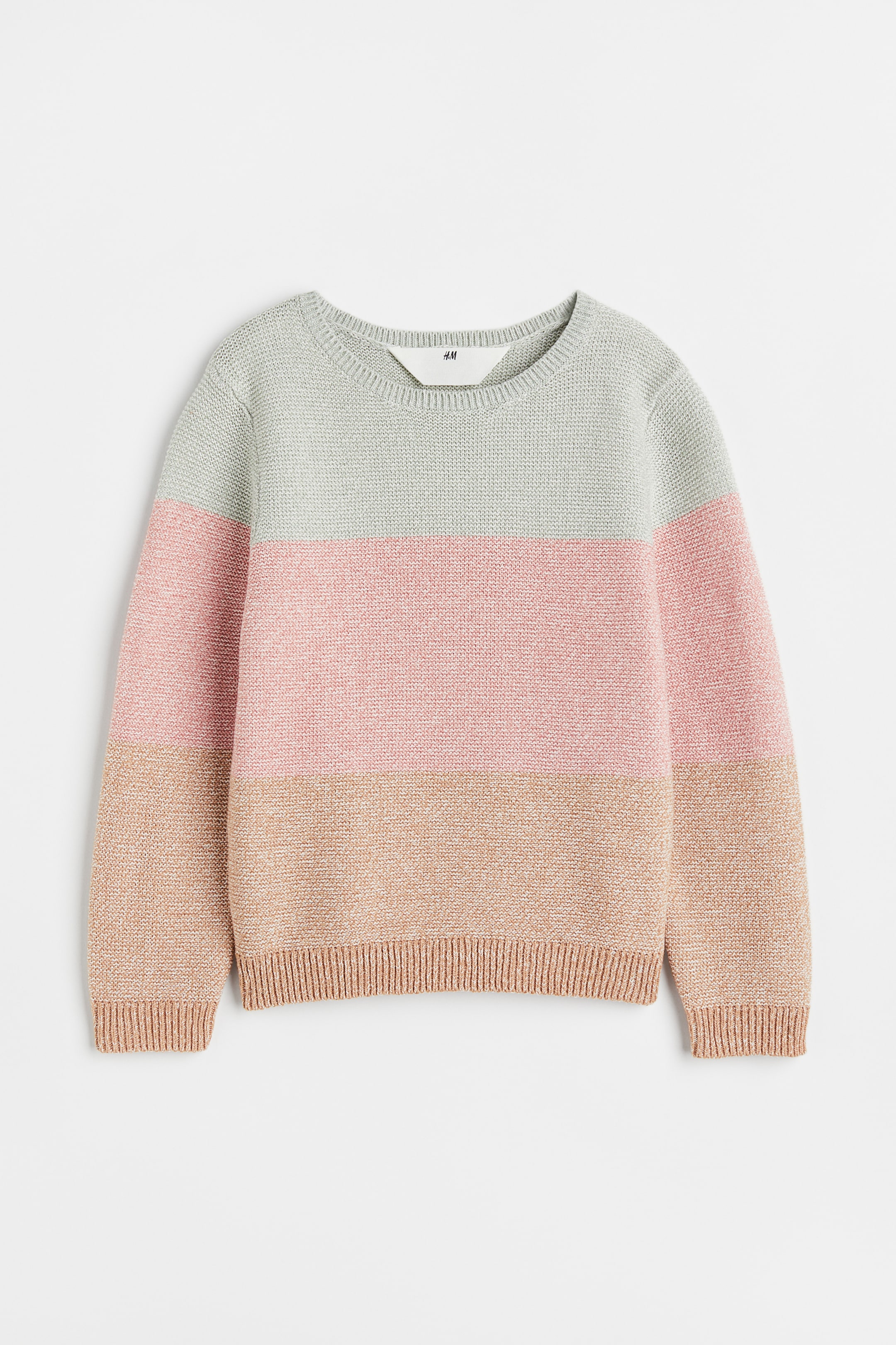 Xem ảnh lớn hơn: Áo chui đầu dệt kim vân nổi - Màu hồng/Xanh lá nhạt - Kids | H&M VN 1