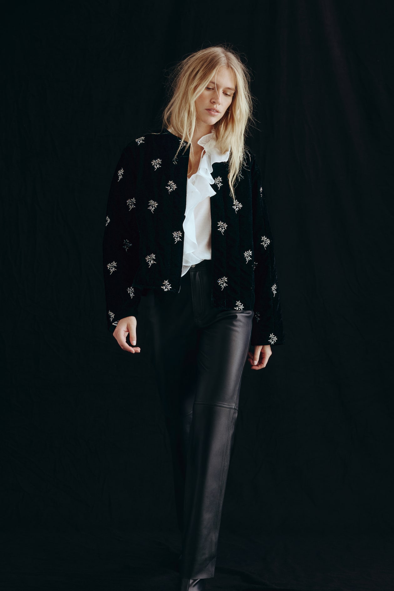Embroidered Velvet Jacket - image 2
