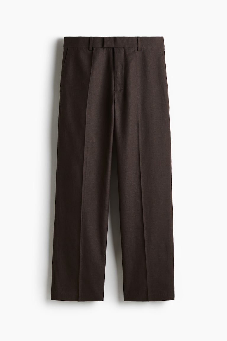 Pantaloni eleganti in misto lino Relaxed Fit Marrone UOMO H&M IT