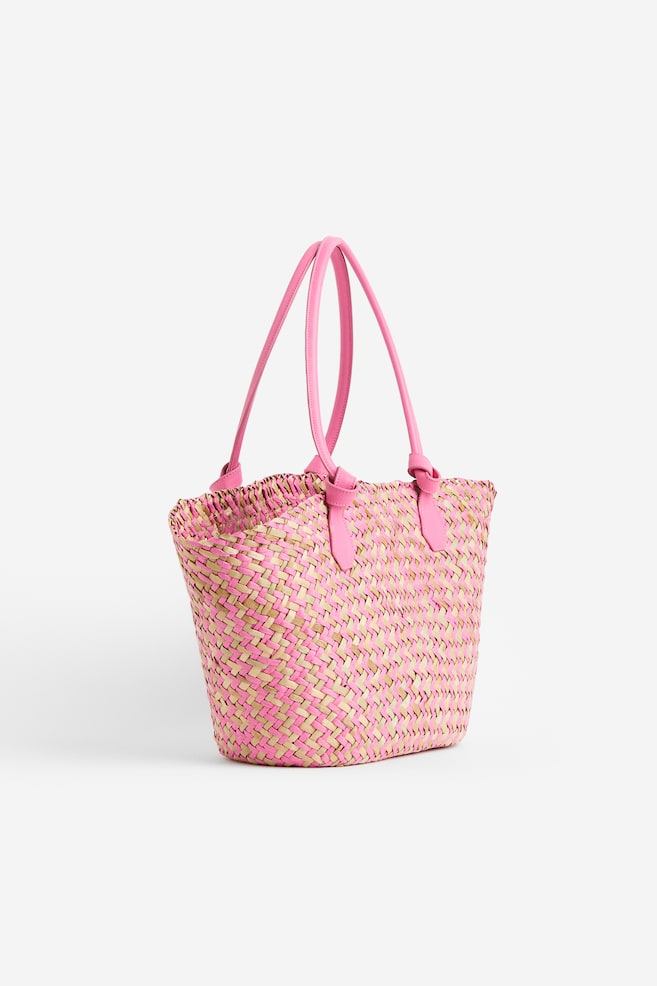 Straw shopper - Bright pink/Patterned/Yellow - 5