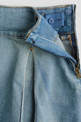Denim blue Pleated Denim Skirt for kids | H&M US
