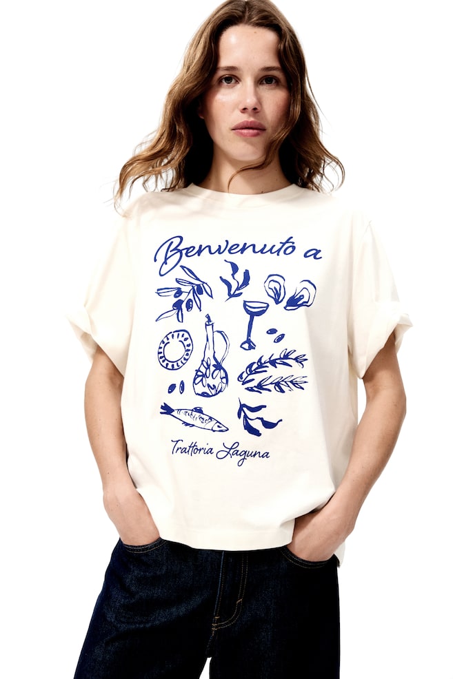 Printed T-Shirt-White/Trattoria Laguna - 4