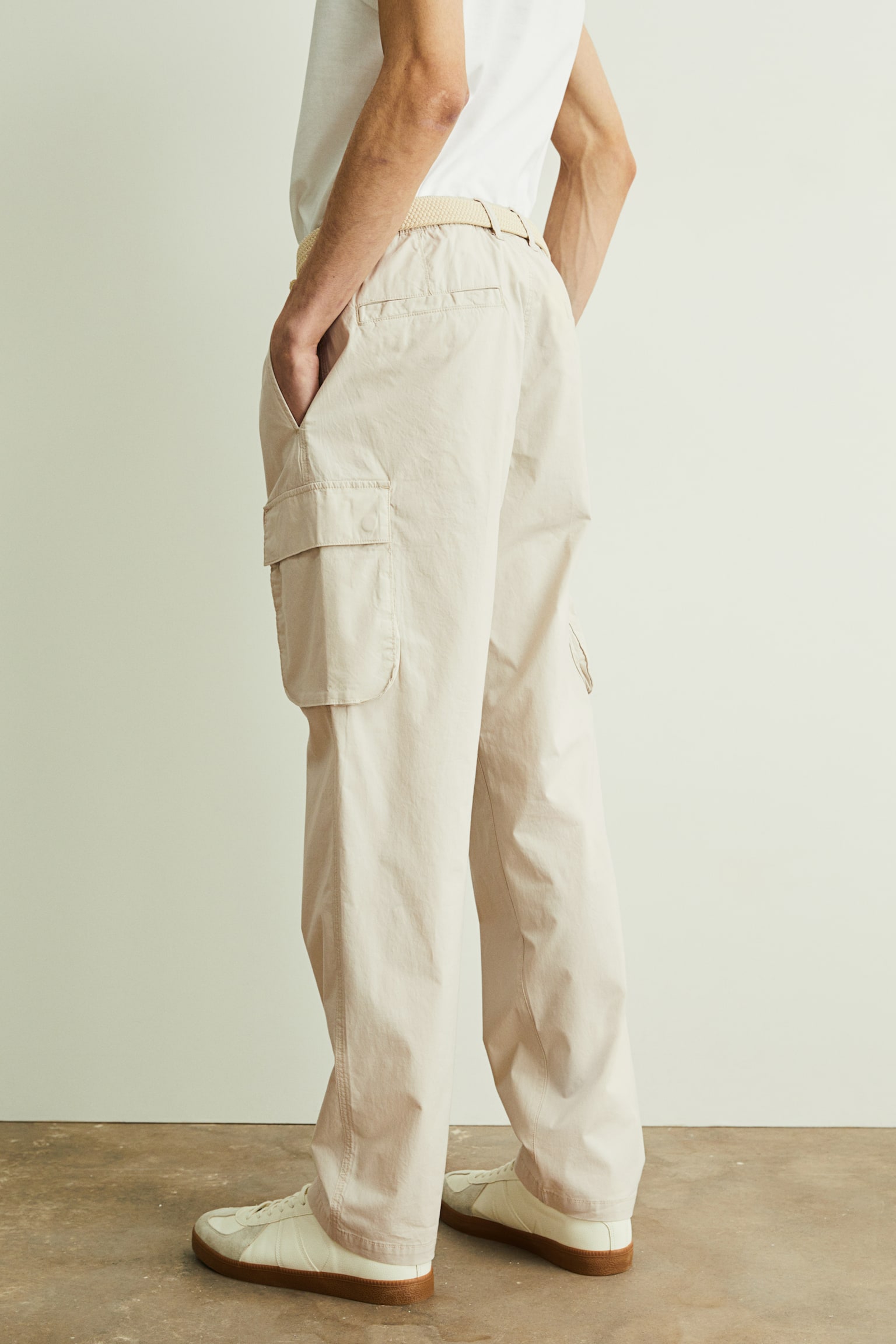 Reglar Fit Cargo Pants - Cream/Black/Khaki green - 5