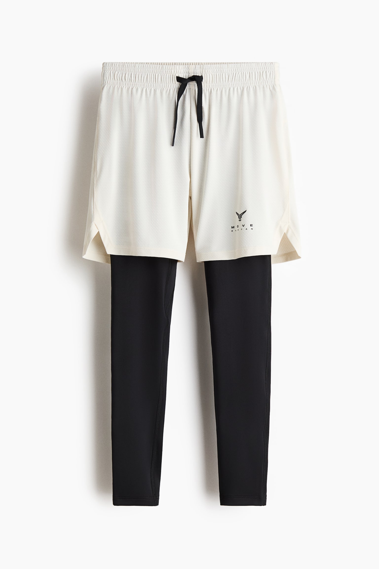 Layered sports tights - White/Black/Dark blue - 1