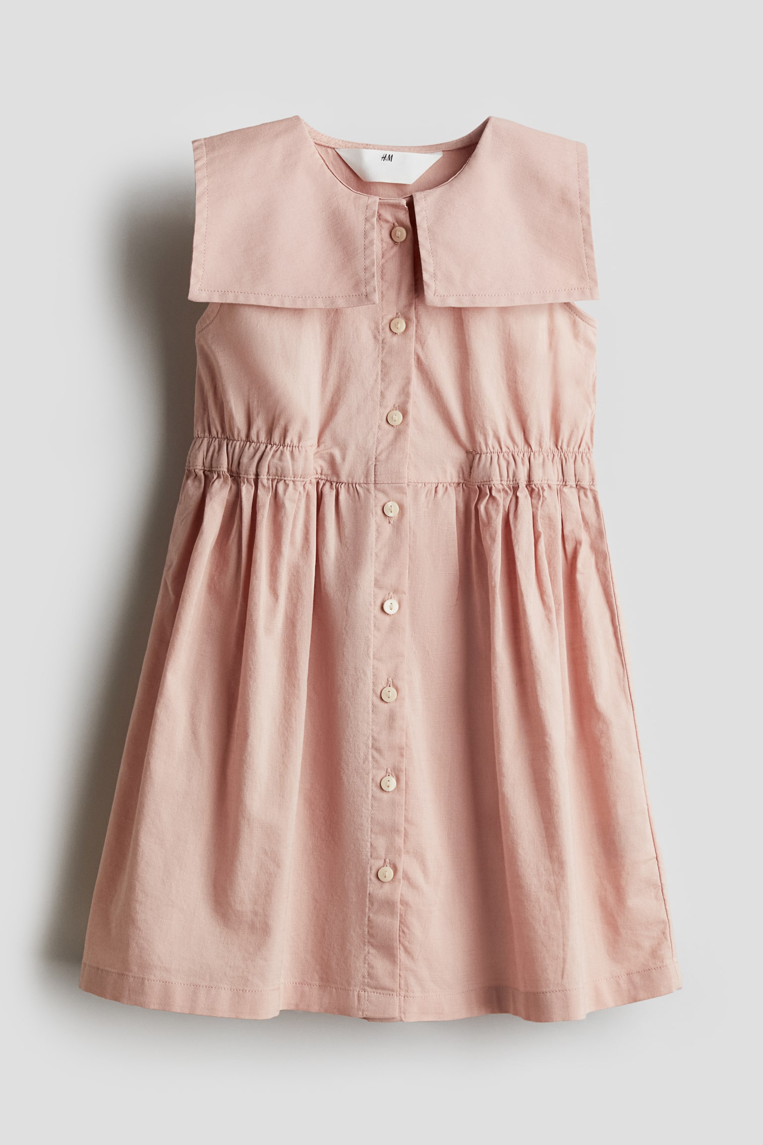 Cotton sailor dress - Light dusty pink - 1