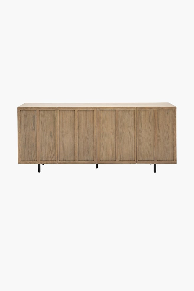 Wooden Panel 4 Door Sideboard - Light Wood - 1