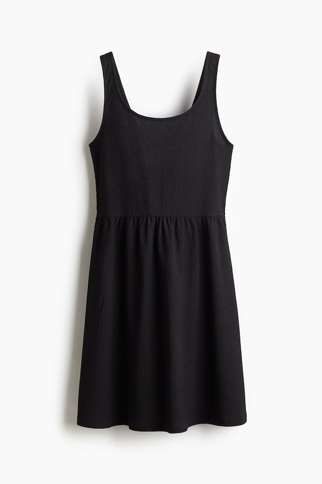 Robe en jersey froissé - Noir - 1