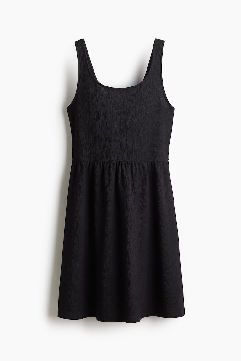 hm crinkle jersey dress Women's Black Crinkled Jersey Dress