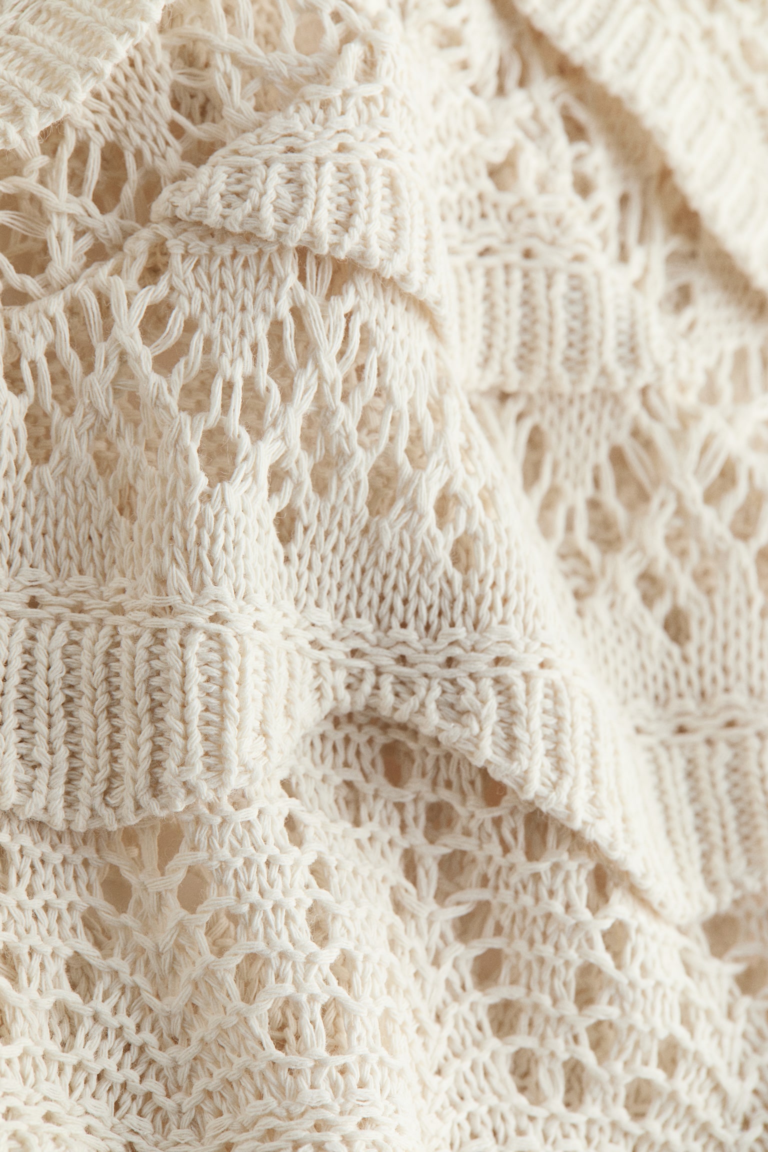 Pointelle-knit strappy top-Light beige - 4