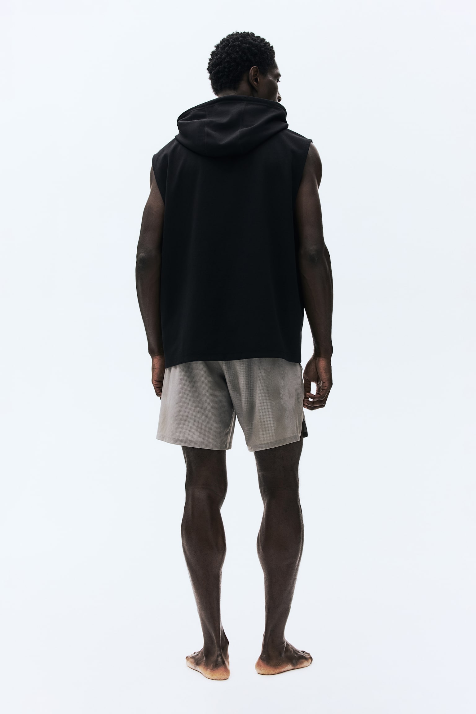 レギュラーフィット ノースリーブスポーツフーデッドトップス DryMove™ - ブラック - 7