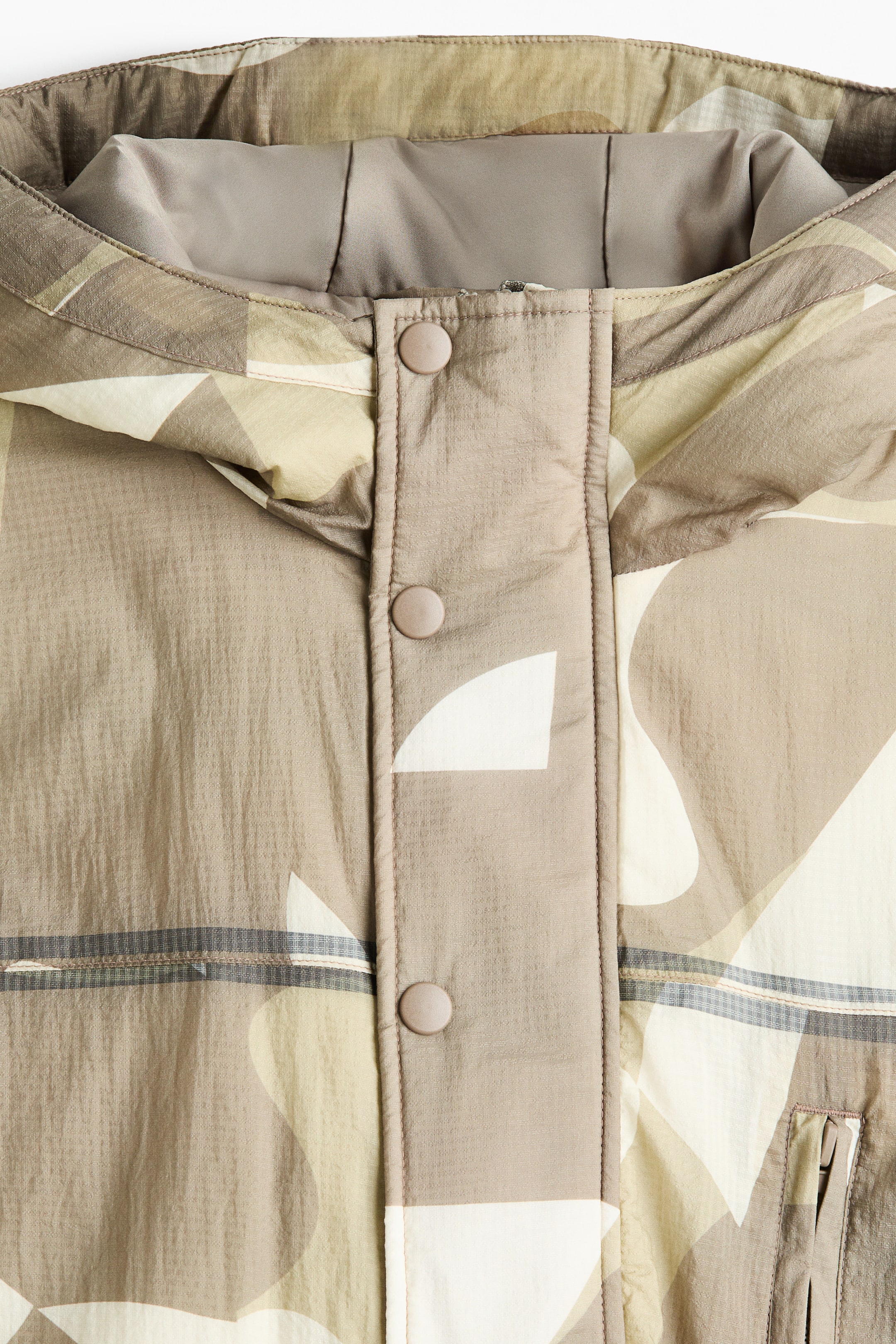 이미지 확대 보기: 나일론 패딩 재킷 - 다크 베이지/패턴 - Men | H&M KR 6