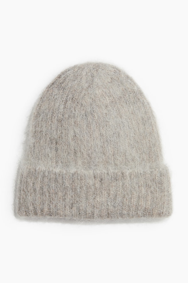 Rib-knit alpaca-blend beanie - Grey marl/Beige/Grey/Dark grey/Black/Dark grey - 1