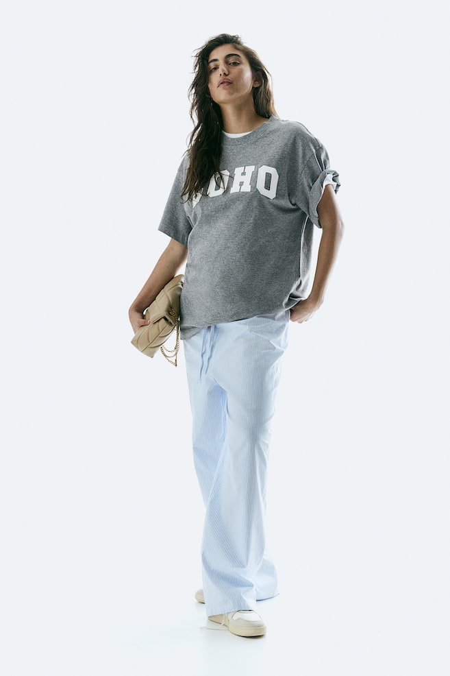 Oversized printed T-shirt - Grey marl/SOHO - 1