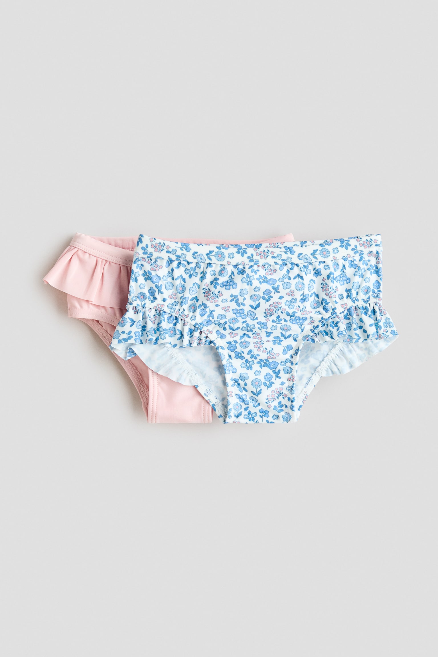 Lot de 2 bas de maillot volantés - Rose/fleuri/Rose/fleuri