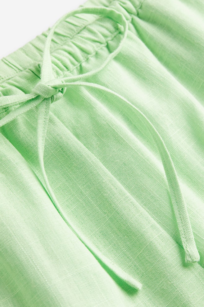 Linen-blend pull-on shorts - Light green/Black/Light blue/Dark brown/Zebra print - 5