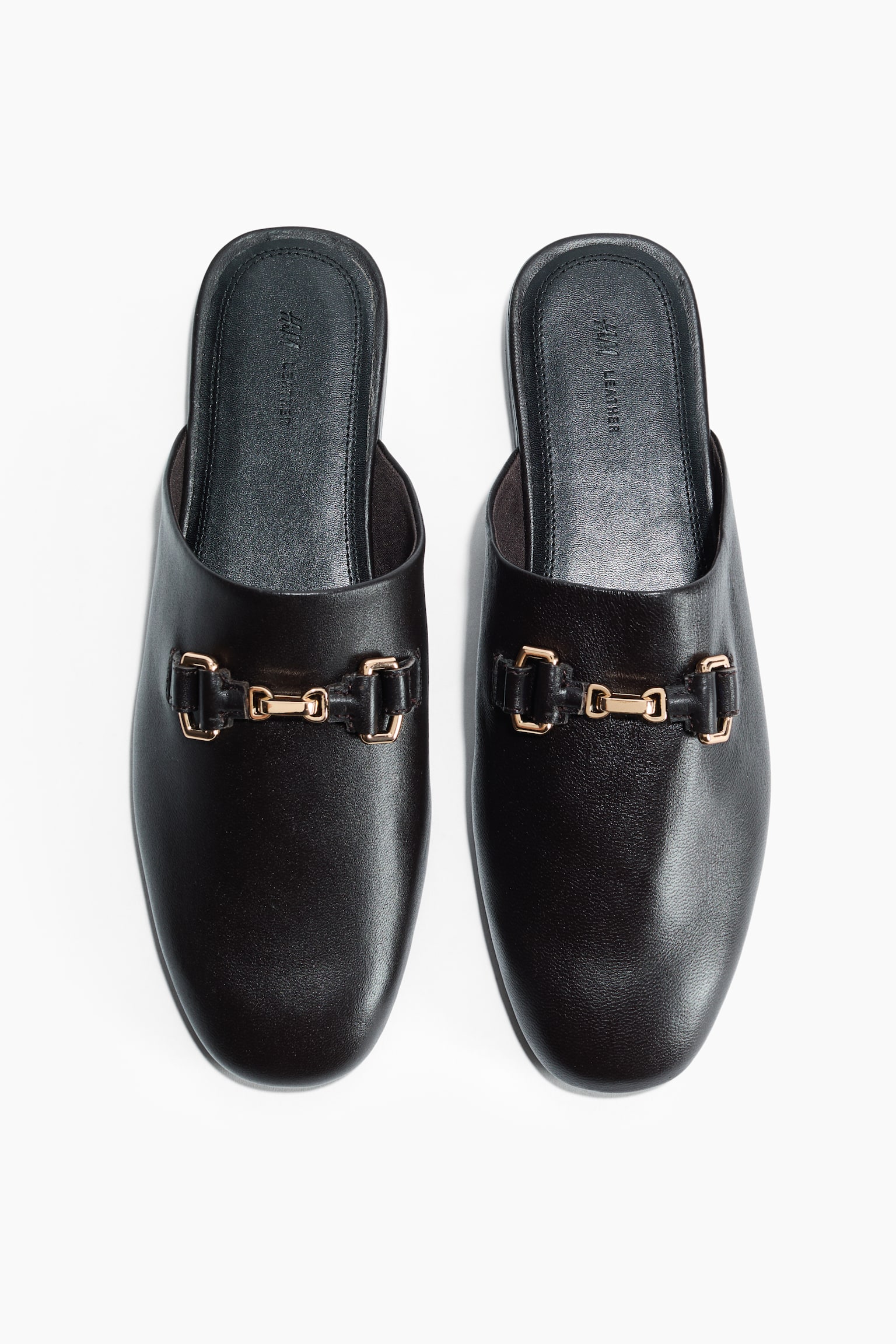 Leather loafer mules - Dark brown/Dark brown