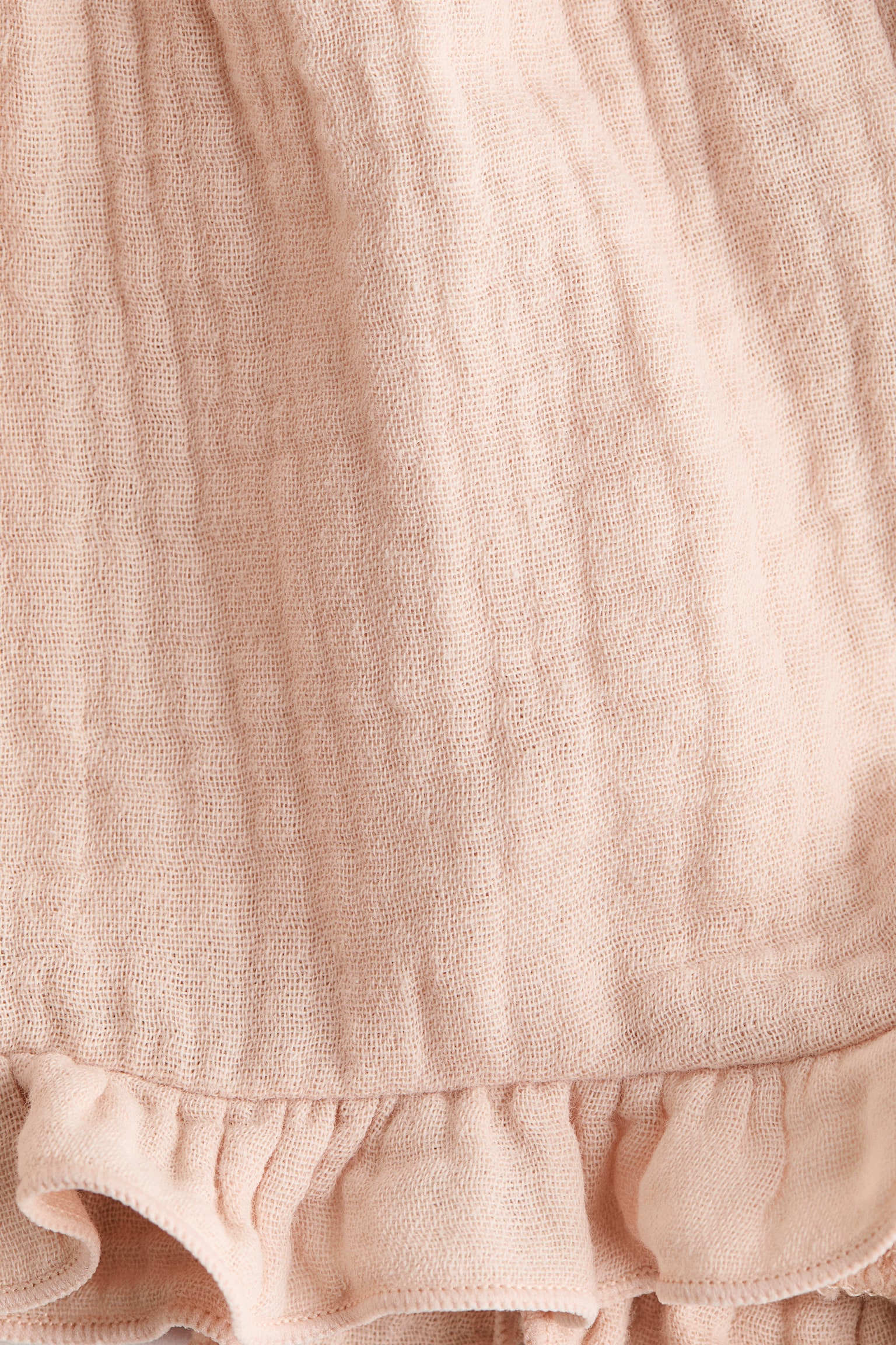 Shorts i bomullsmuslin - Ljus dimrosa/Gul