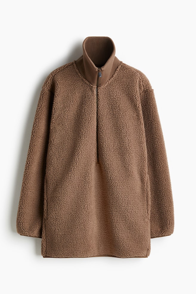 Anorak aus Teddyfleece - Dunkelbeige - 1
