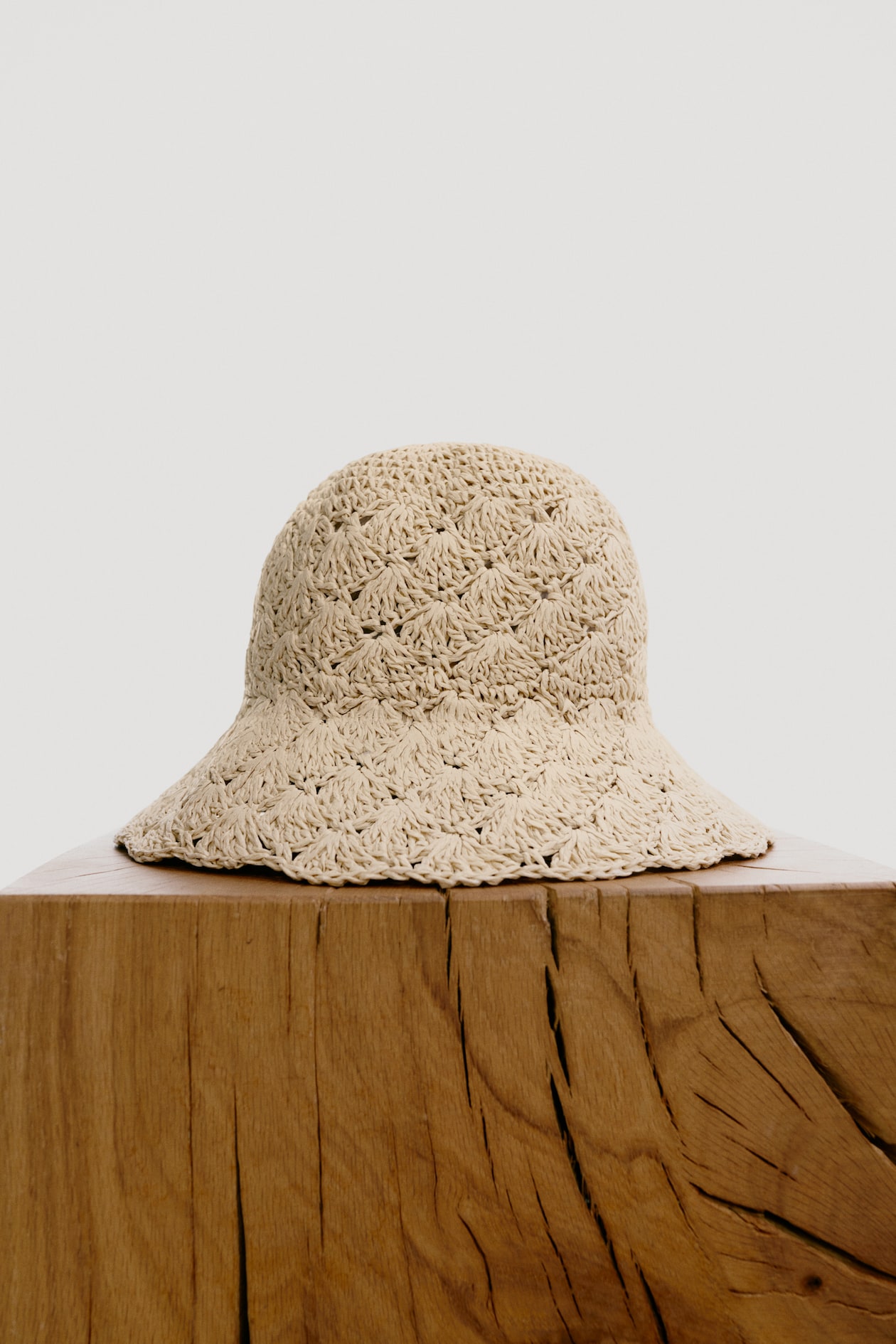 Crocheted Straw Bucket Hat - Beige - Ladies | H&M US display picture 3