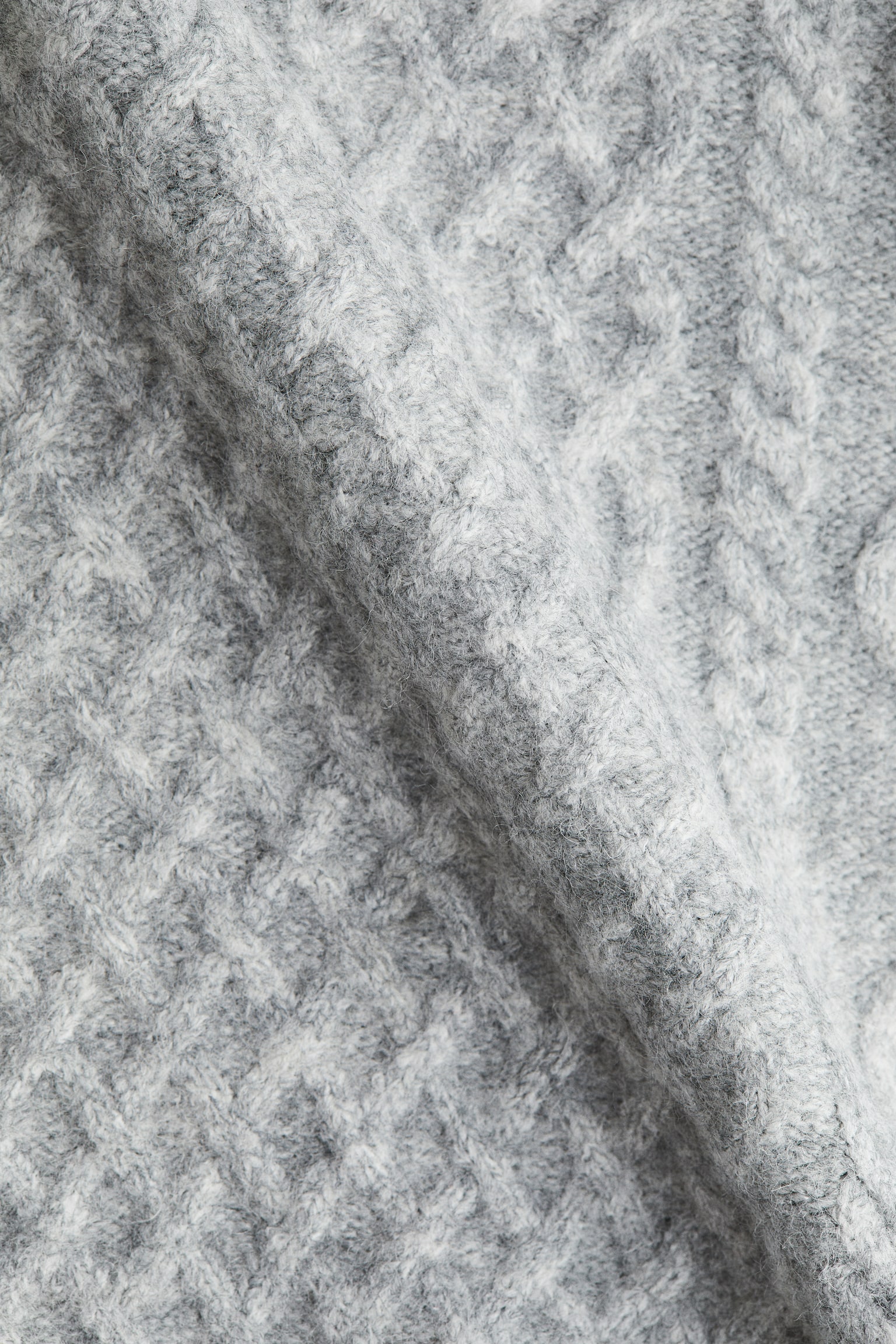 露肩套衫 - 混灰色/淺米混色 - 2