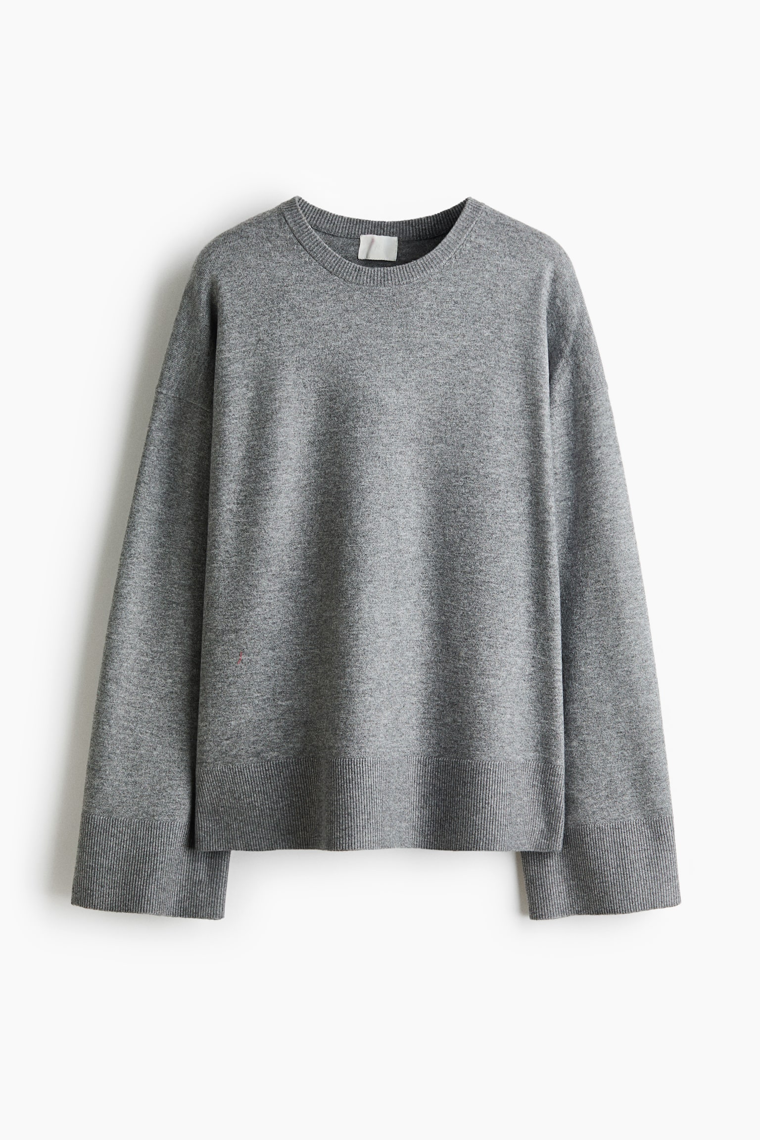 Oversized Pullover - Graumeliert/Dunkelblau/Dunkelblau/Weiß gestreift - 1
