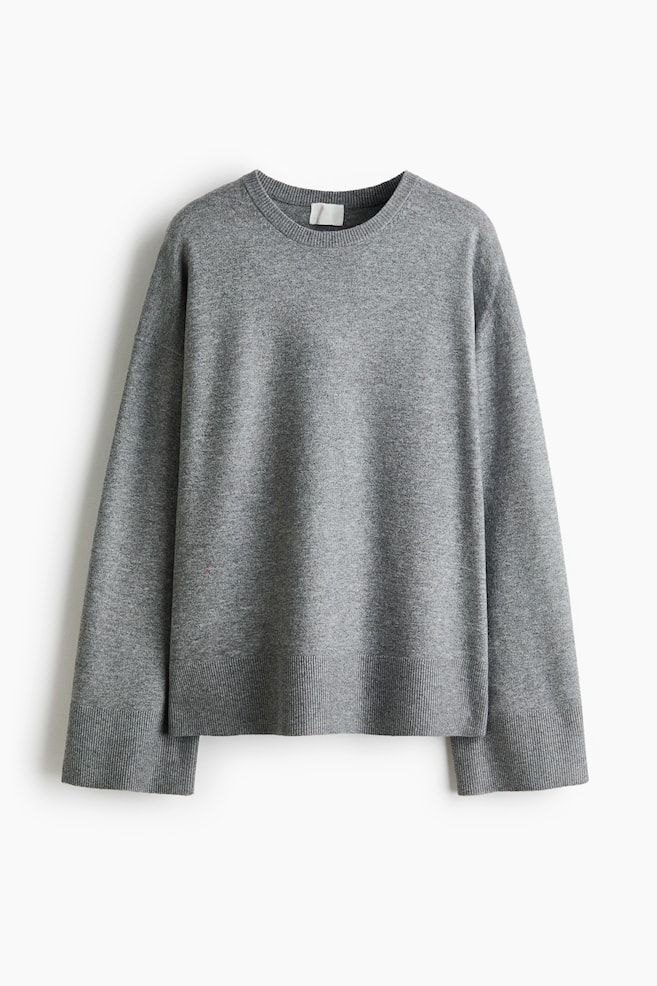 Pullover oversize - Grigio mélange - 1