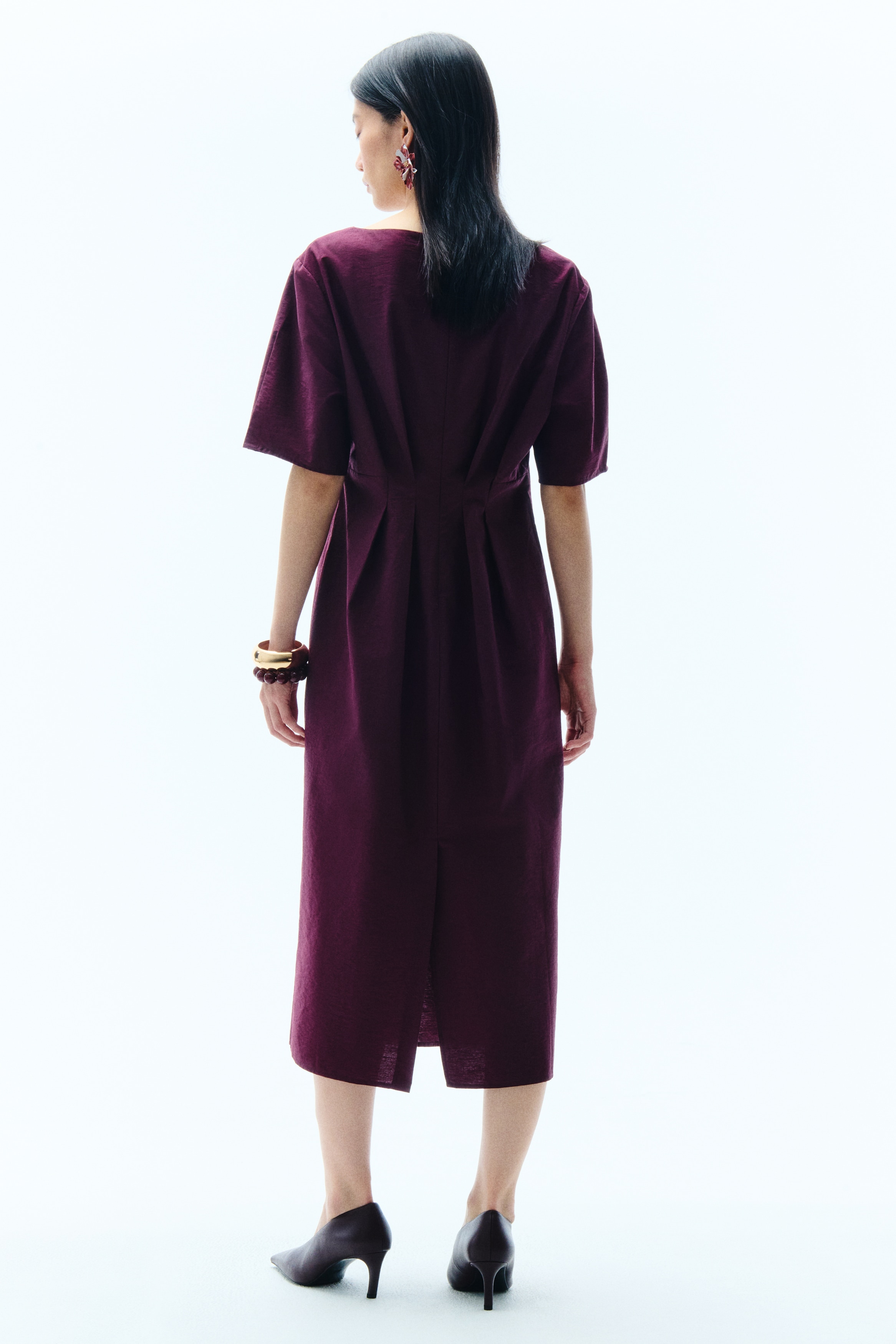 Waisted midi dress