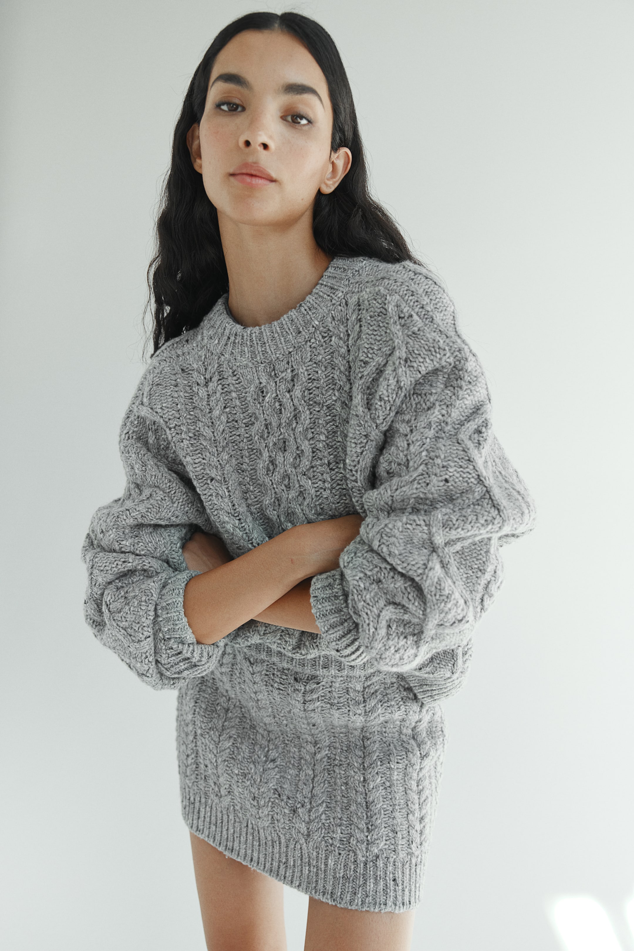 Wool-blend Cable-knit Sweater