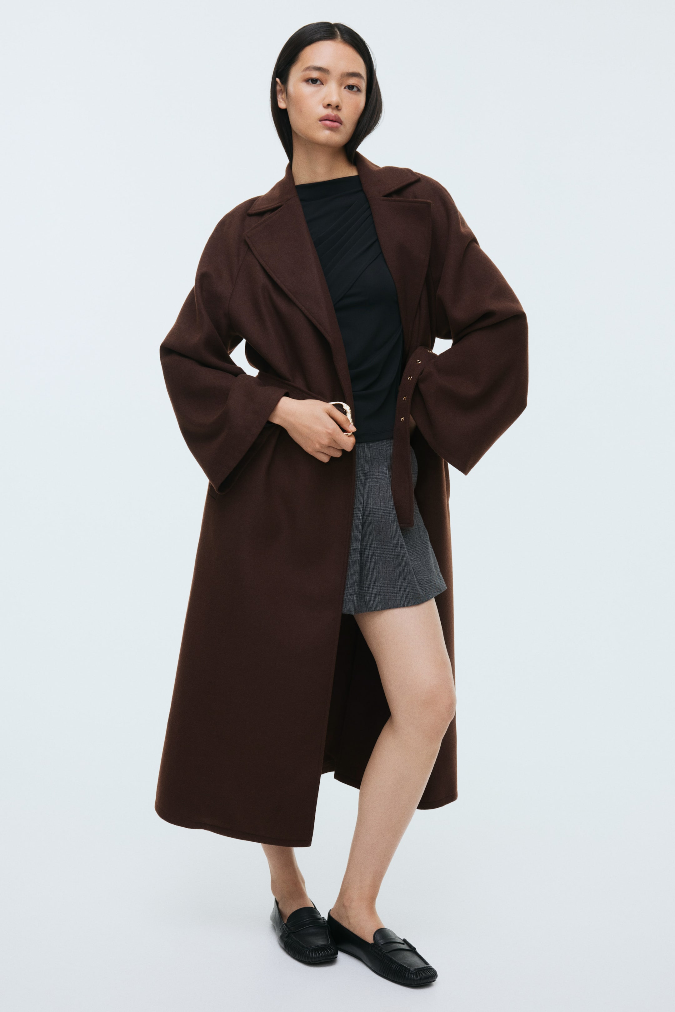 View larger image: Belted maxi coat - Dark brown - Ladies | H&M IN 2