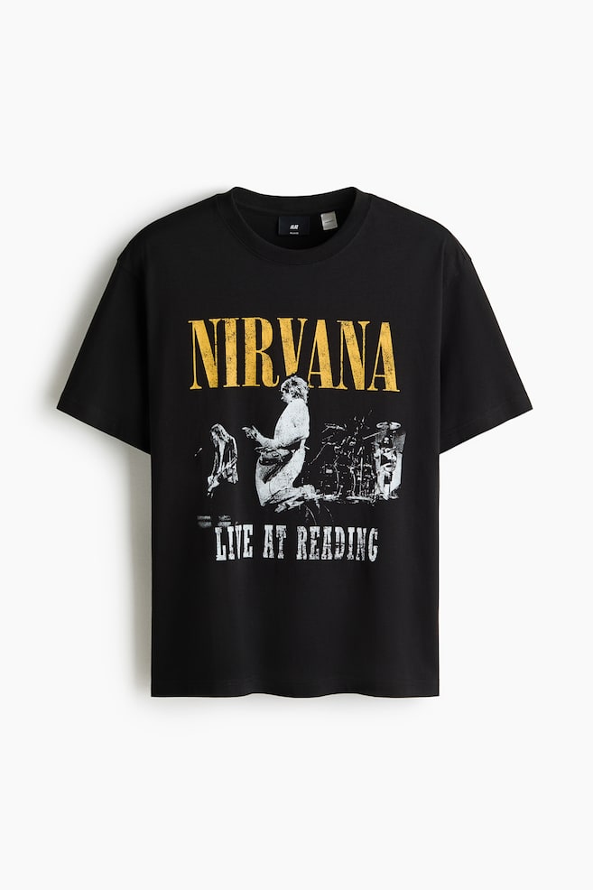 Loose Fit T-shirt - Black/Nirvana/White/Kodak/Black/Ramones/Dark green/Henri Matisse/Black/Scarface/Light blue/Monet/White/Keith Haring/Dark gray/Nirvana/White/Smiley® Originals/White/The Rolling Stones/Black/2Pac/White/University of Michigan/White/NASCAR - 1