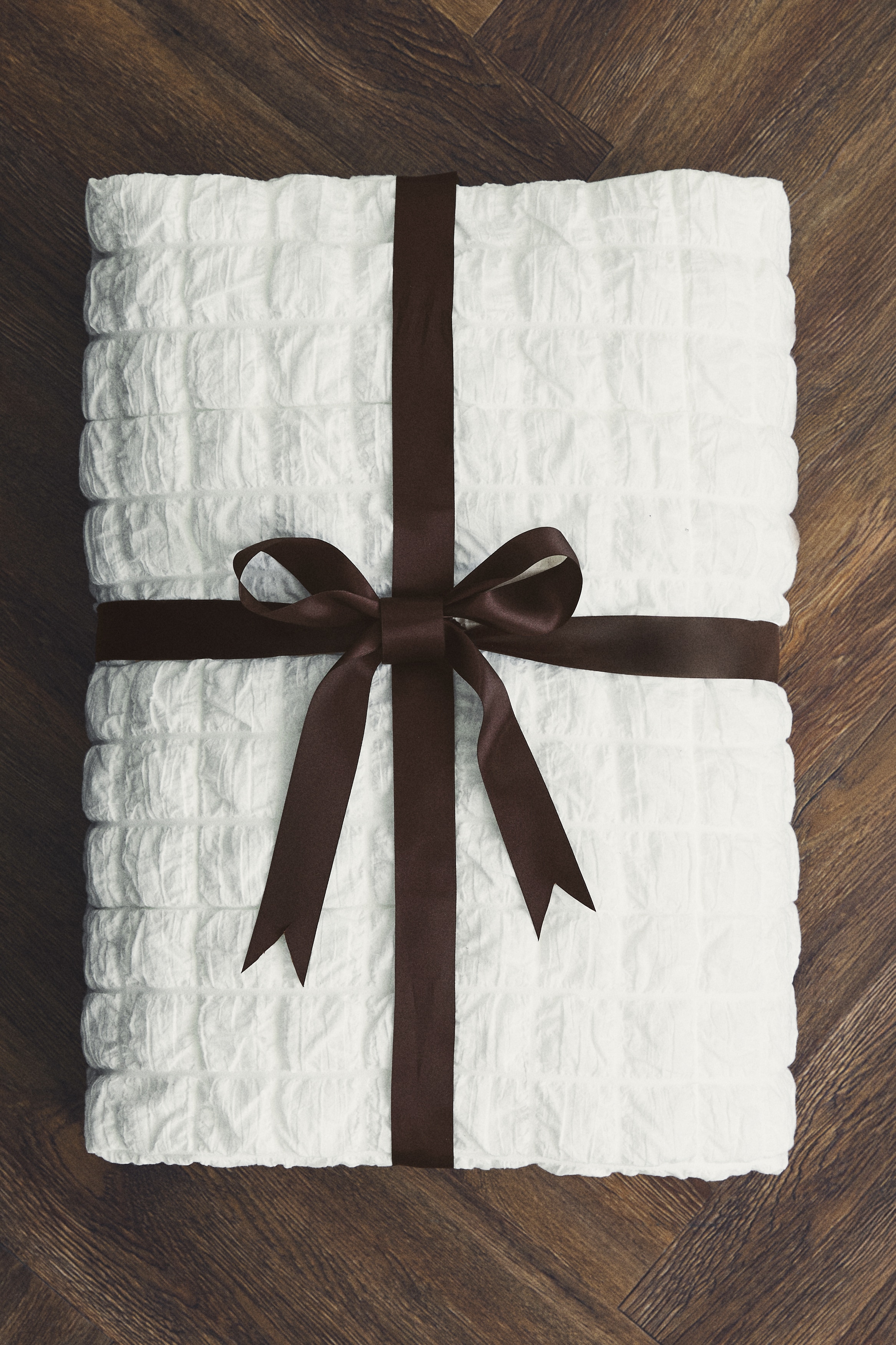 Quilted cotton bedspread - White/Mole