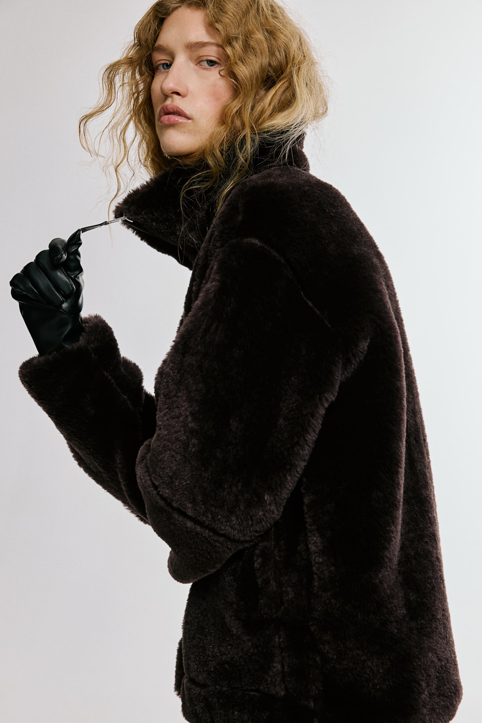 Oversized jacket - Dark brown - 3