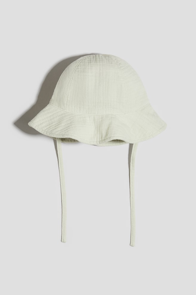 Cotton muslin sun hat - Light green/White/White/Lemons - 1
