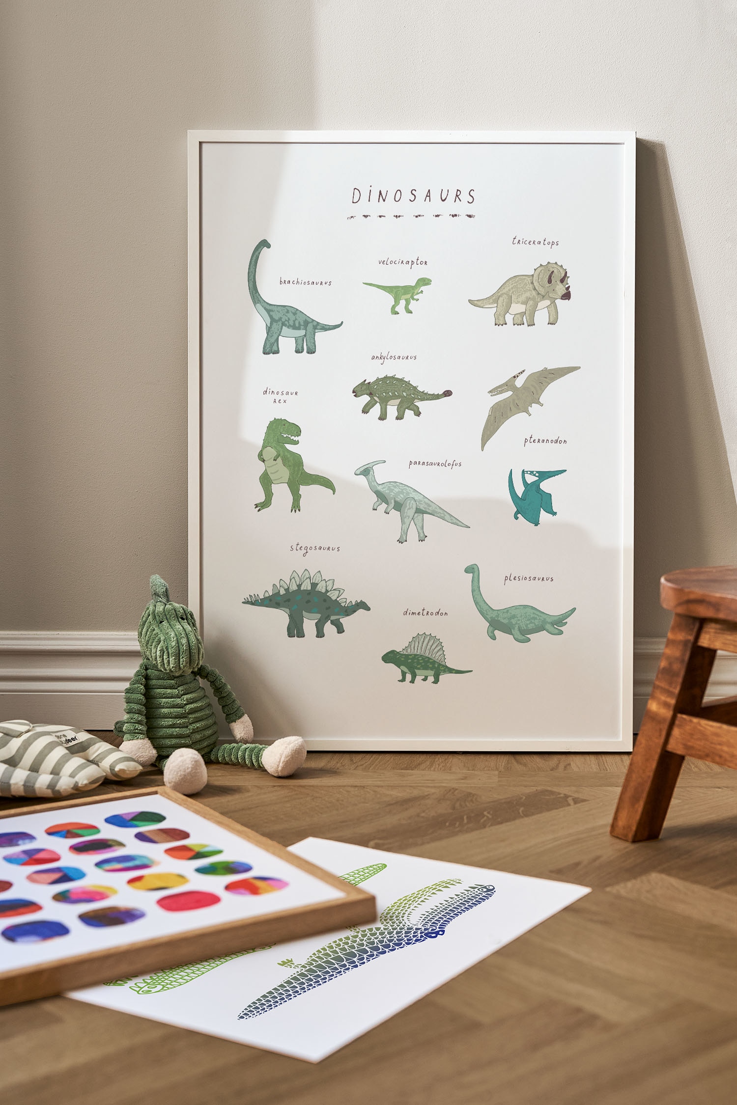 Dinosaur Species Poster - Grau