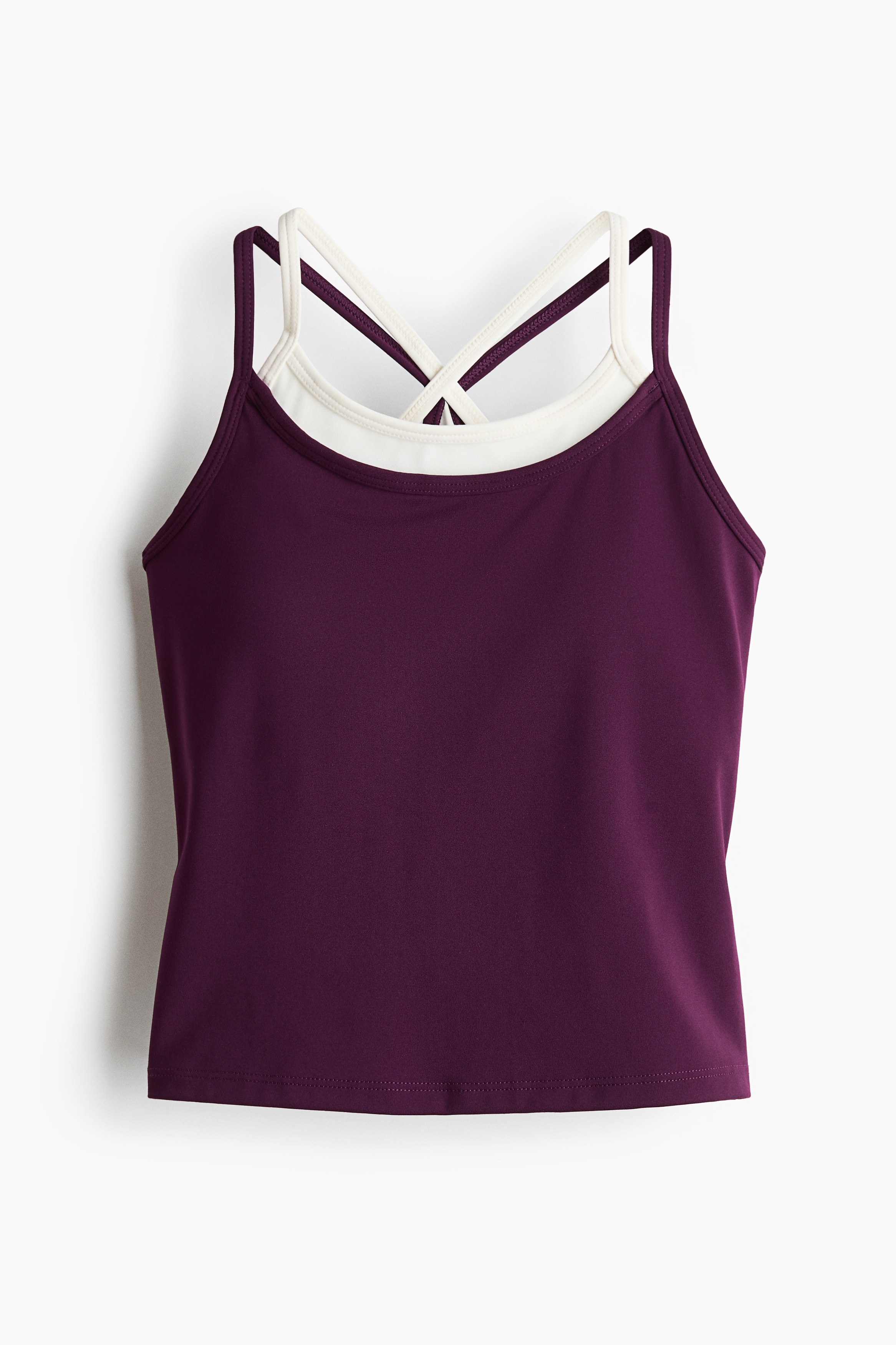Top sportivo con SoftMove™ - Lilla prugna/Marrone scuro
