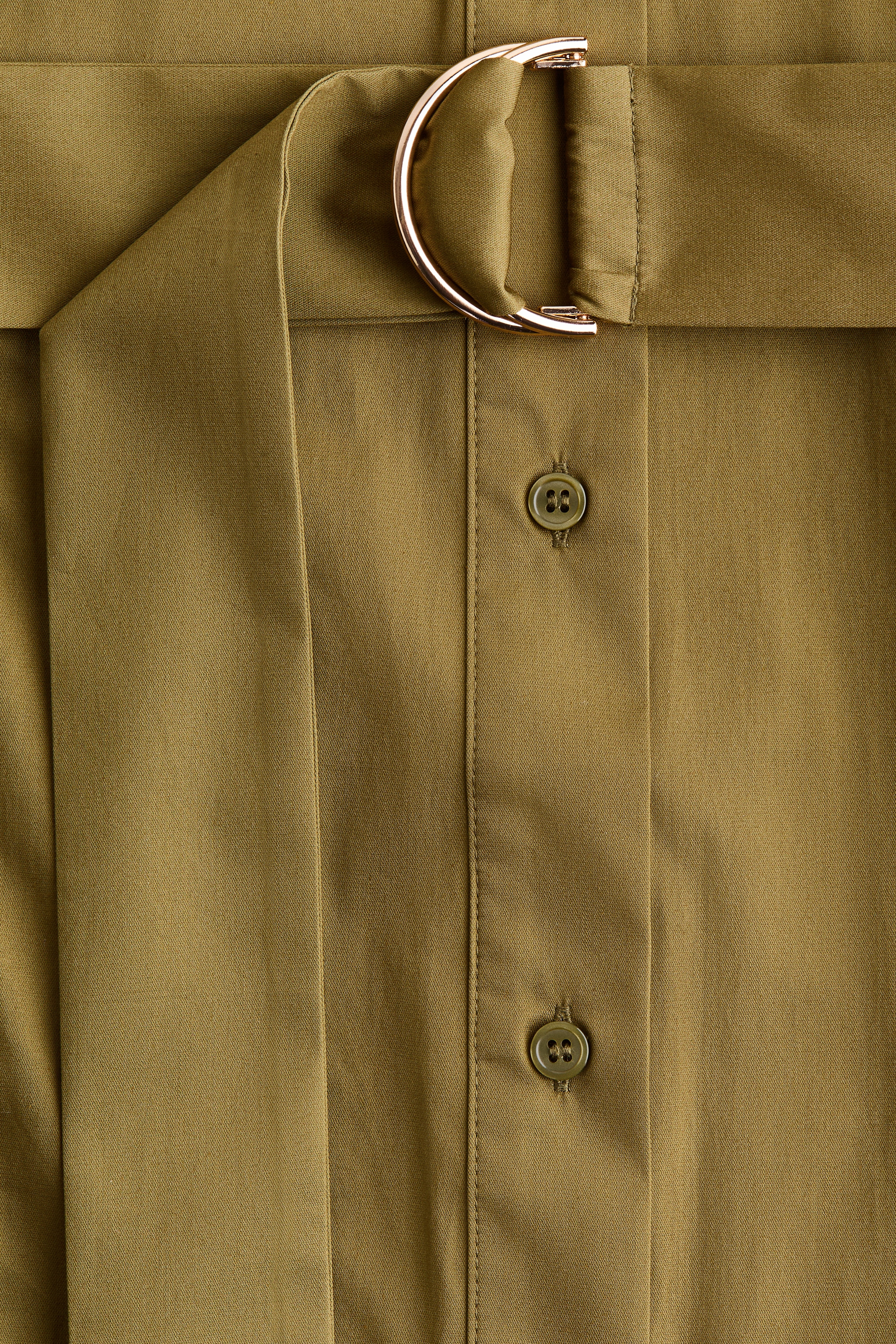 Women's Olive green Cotton Poplin Shirt Dress | H&M US