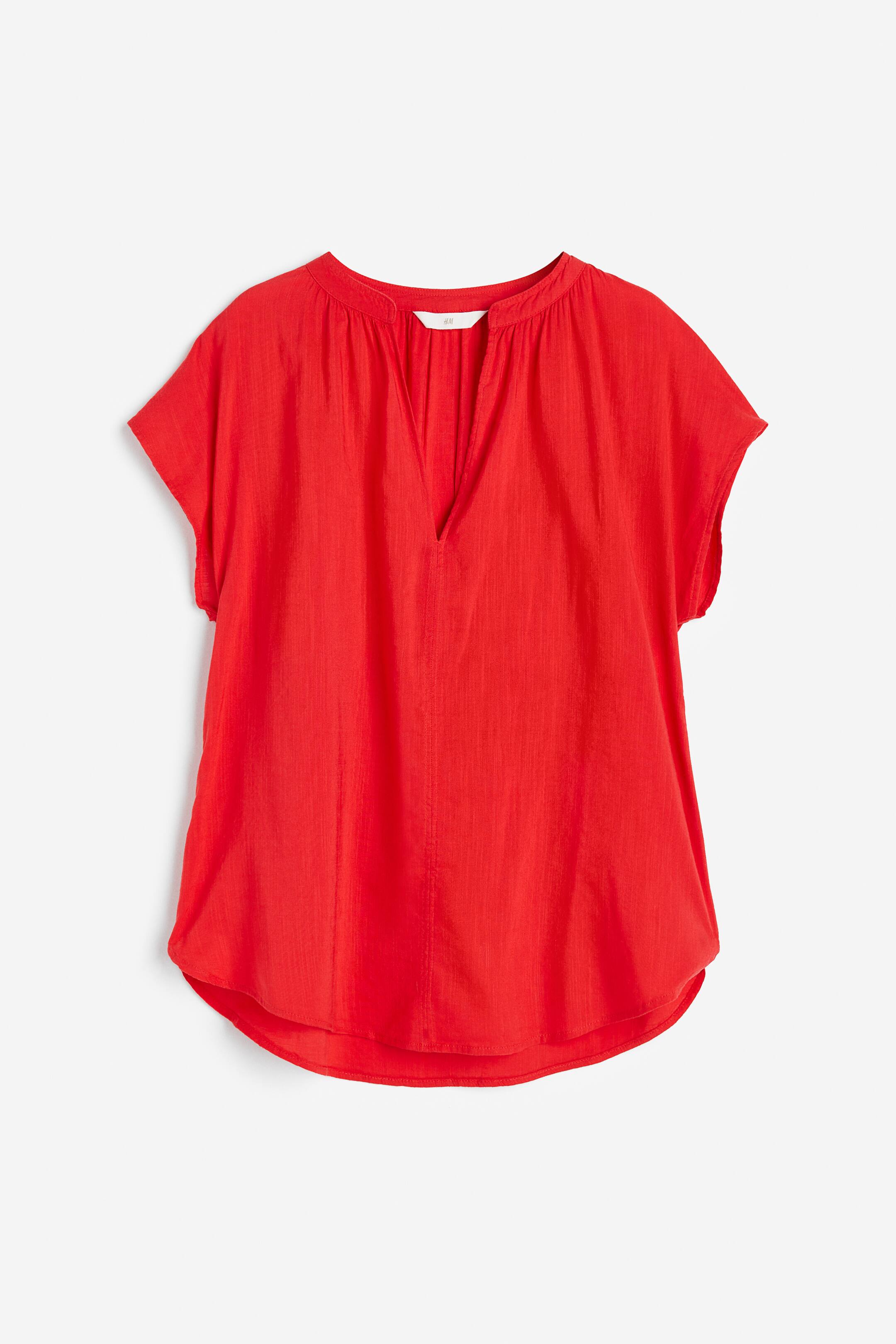 View larger image: V-neck blouse - Red - Ladies | H&M 1