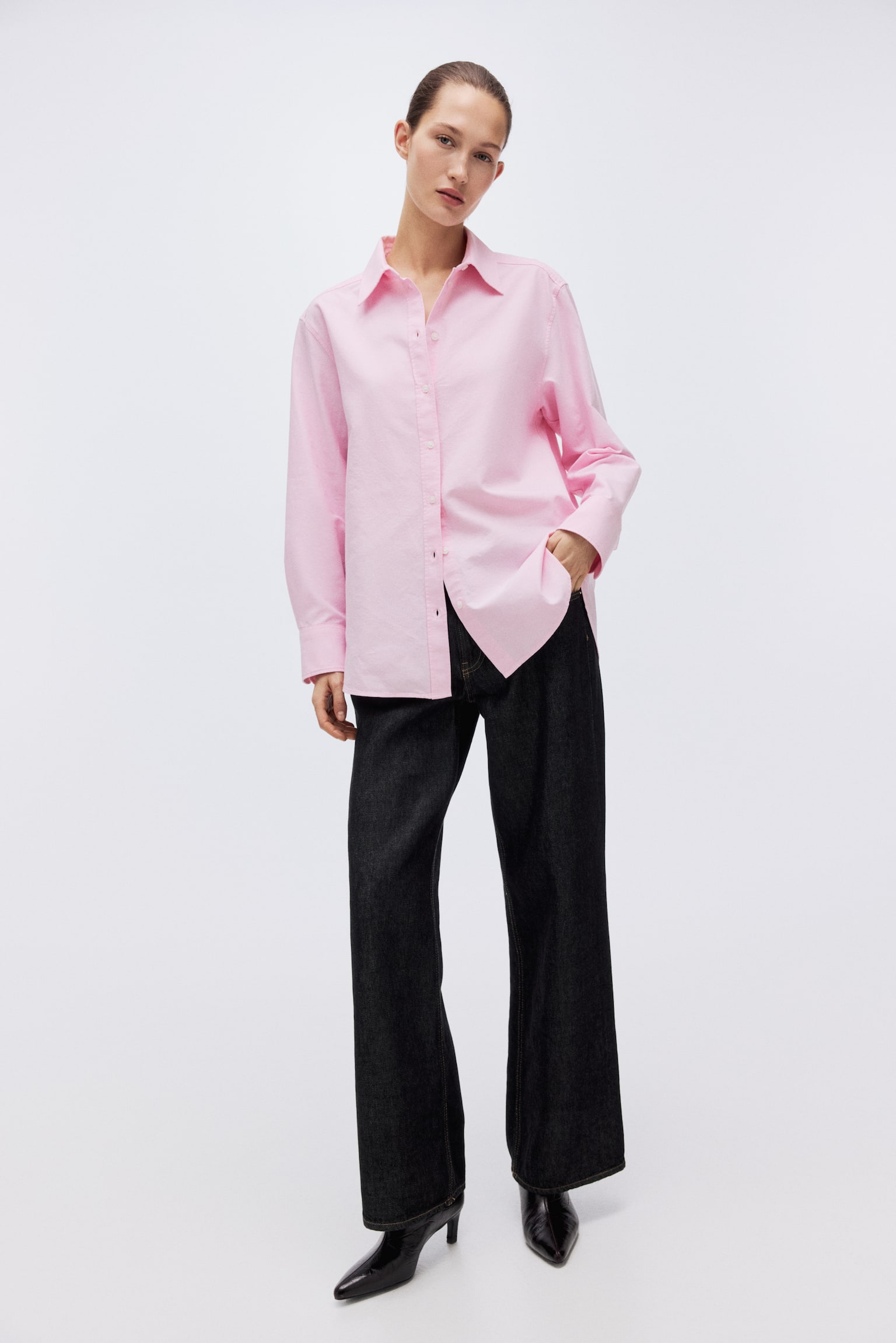 חולצת אוקספורד - ורוד בהיר/כחול/כחול/פסים - 1