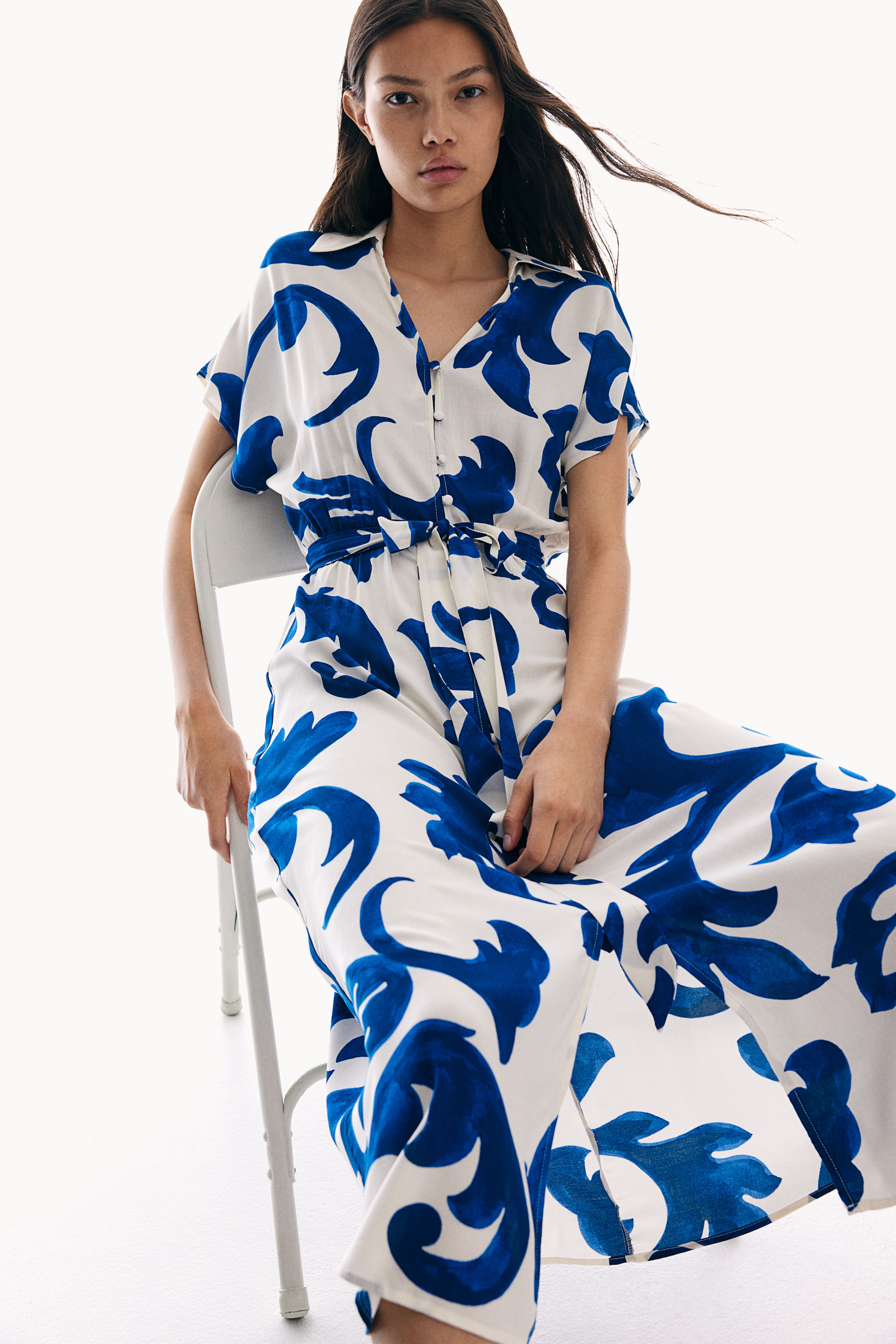 H and m leaf print dress best sale