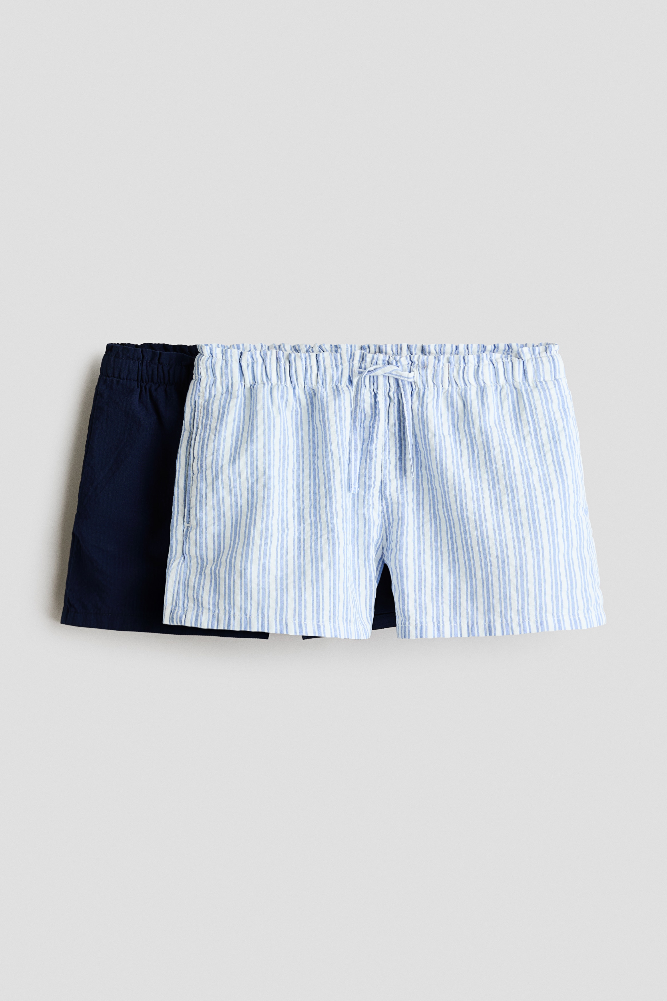 2-pack cotton shorts - Light blue/Striped/Pink/Patterned