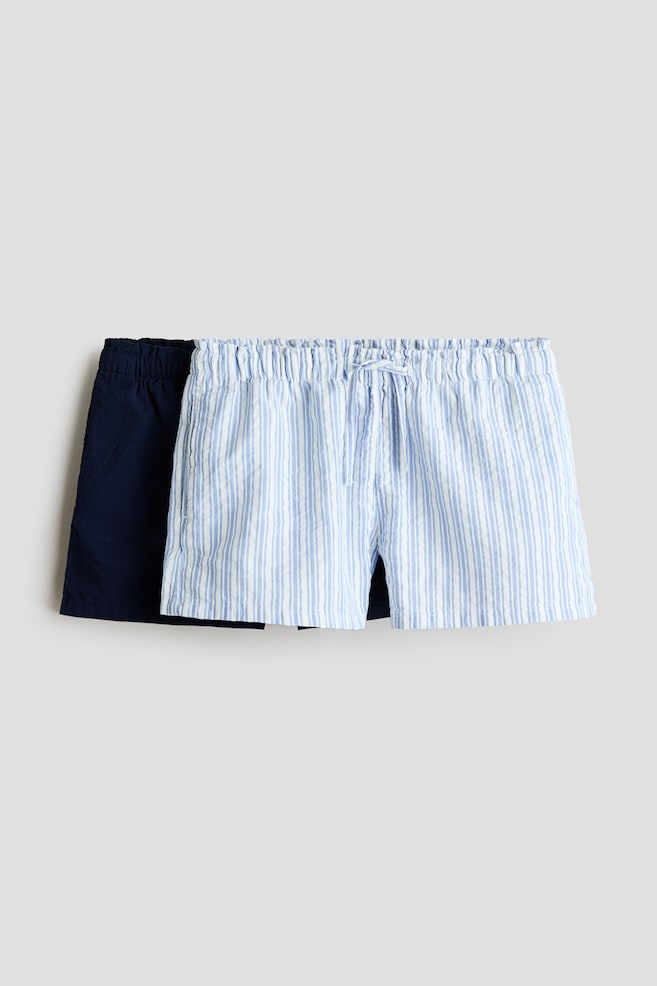 2-Pack Cotton Shorts - Light blue/striped/Pink/patterned - 1