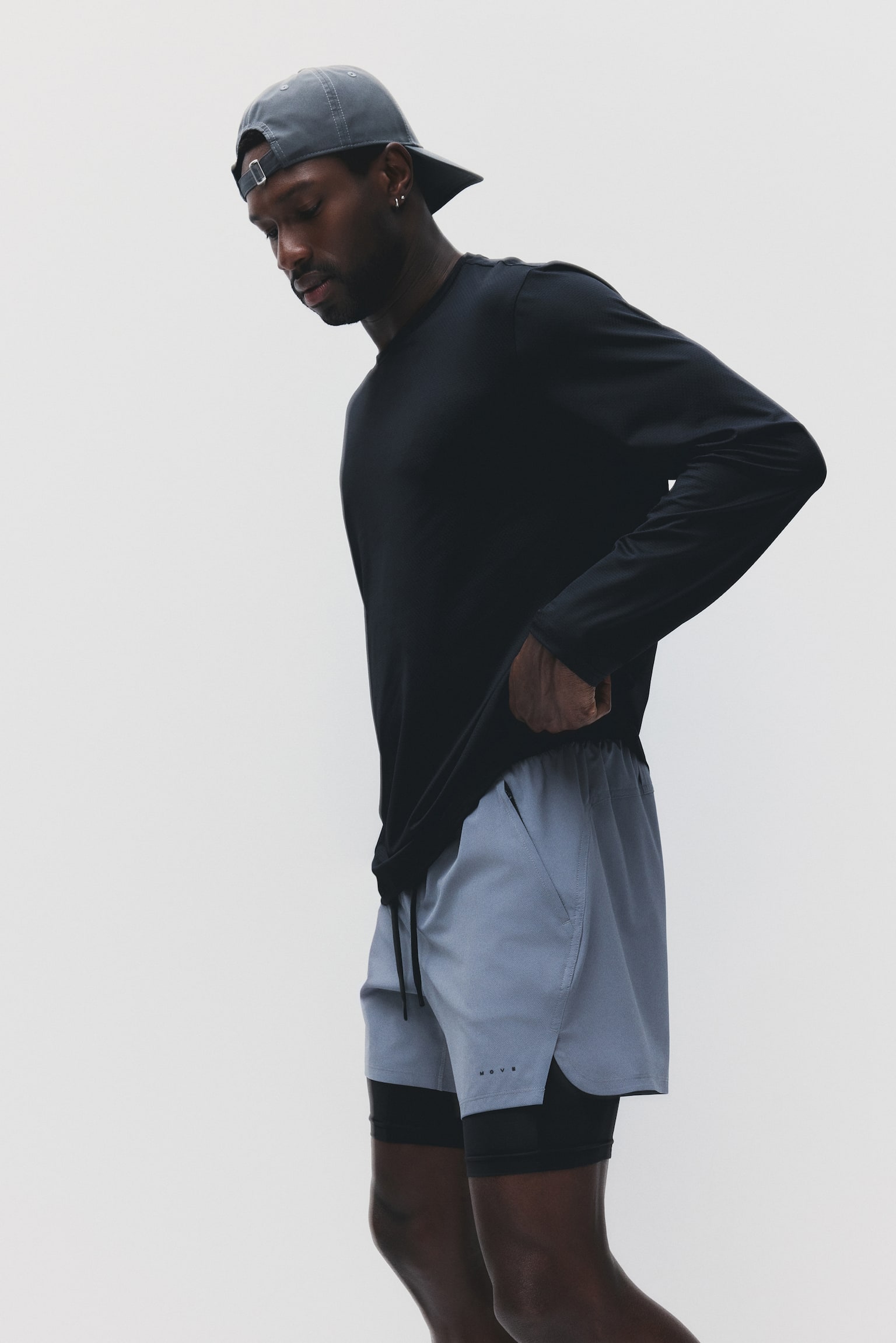 Double-layered sports shorts with DryMove™ - Dusty grey/Dark grey/Dusty green/Beige/Black/Burgundy - 3