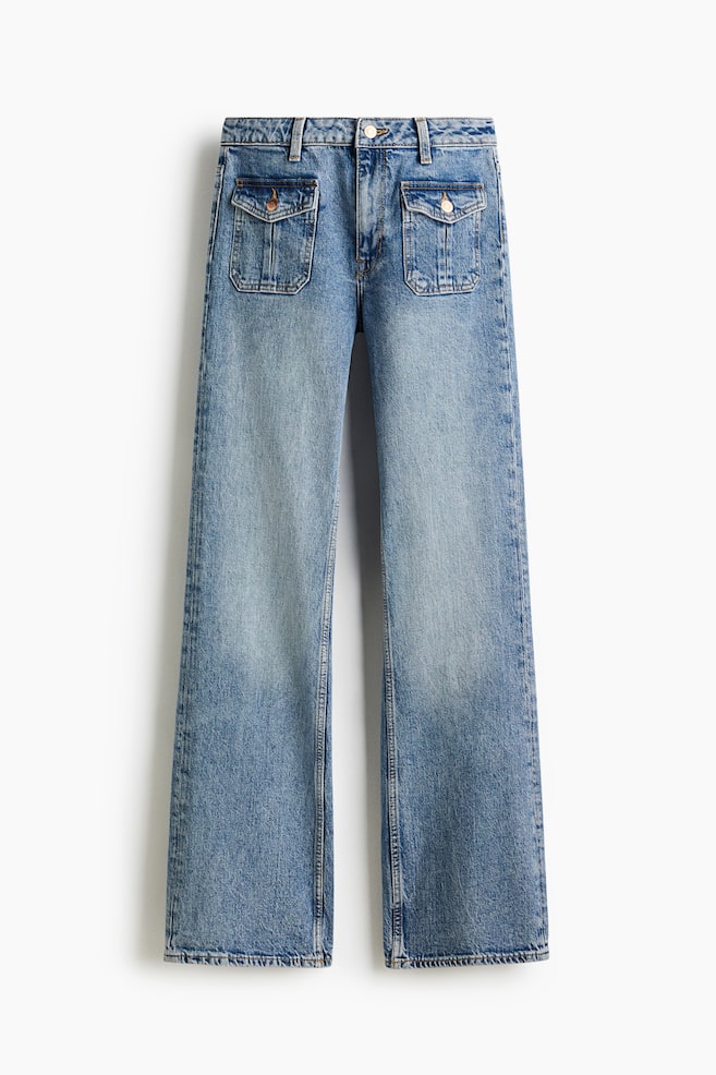 Flared High Jeans - Denimblauw/Donker denimblauw - 1