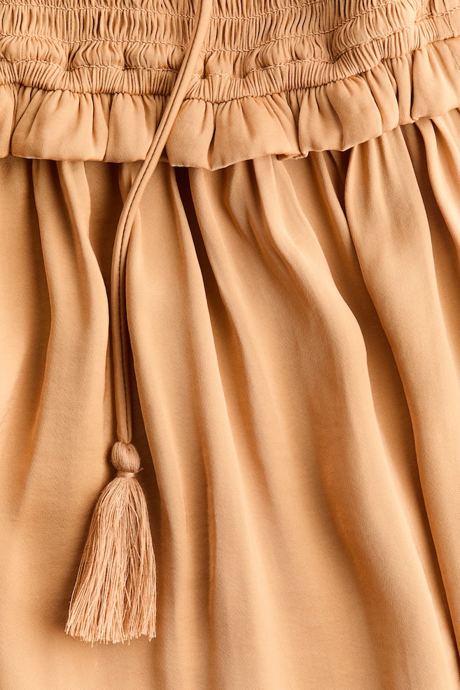 Falda maxi con borlas-Beige oscuro - 5
